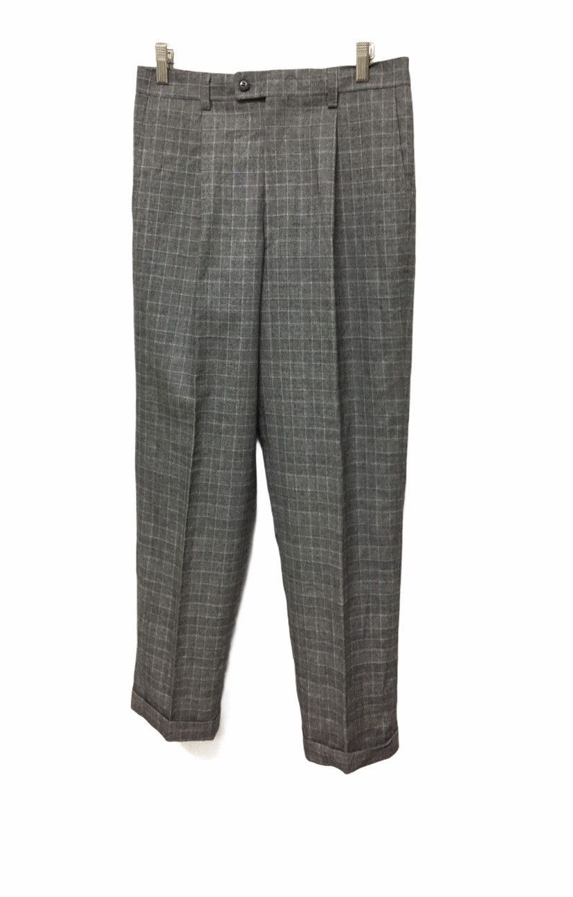 Lanvin 90's LANVIN Tartan Classic Wool Cashmere pants luxury Size US 29 - 2 Thumbnail