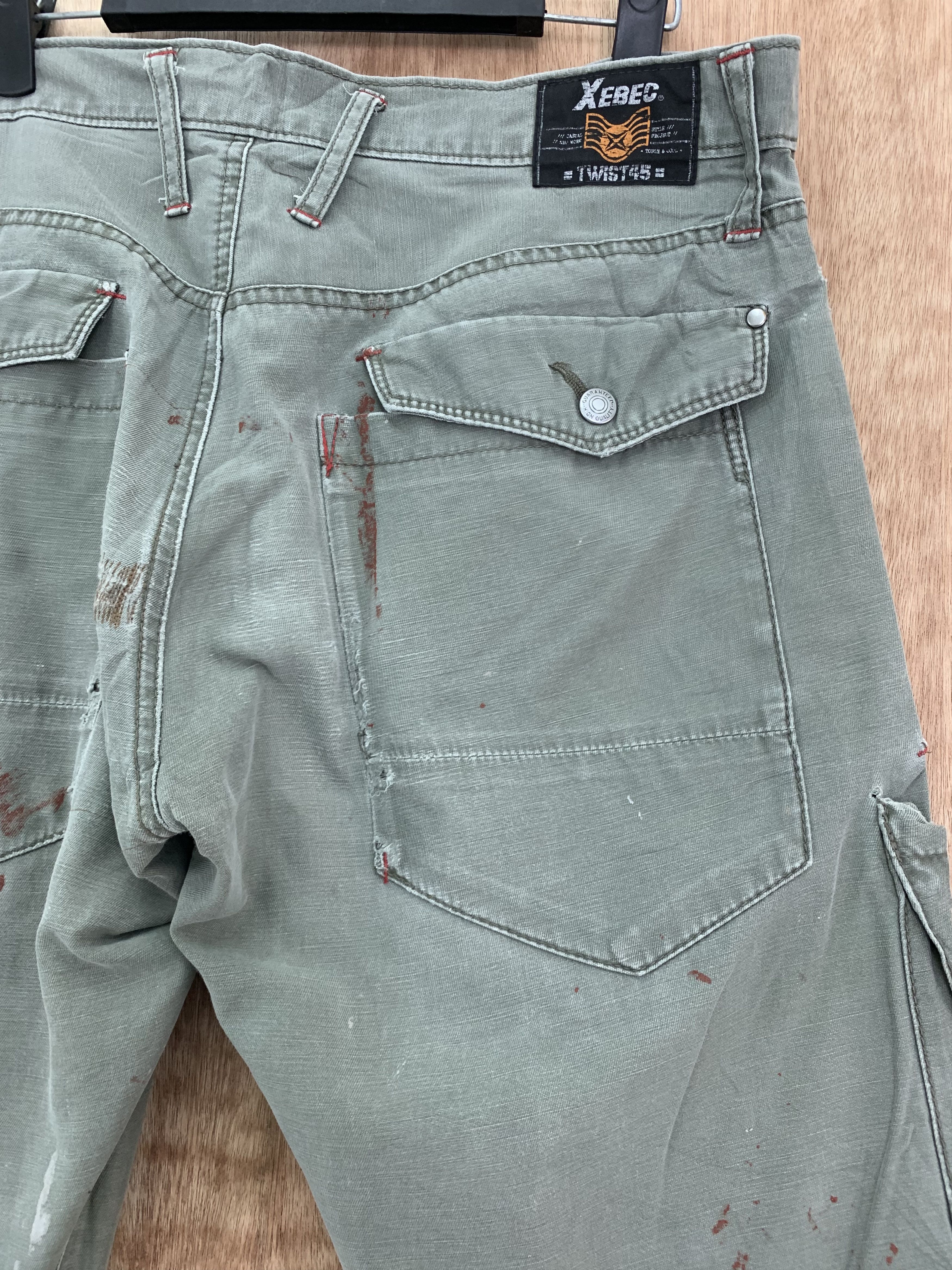 Japanese Brand Cargo Pants Xebec Twist Multipocket Painted Distressed Size US 32 / EU 48 - 17 Thumbnail