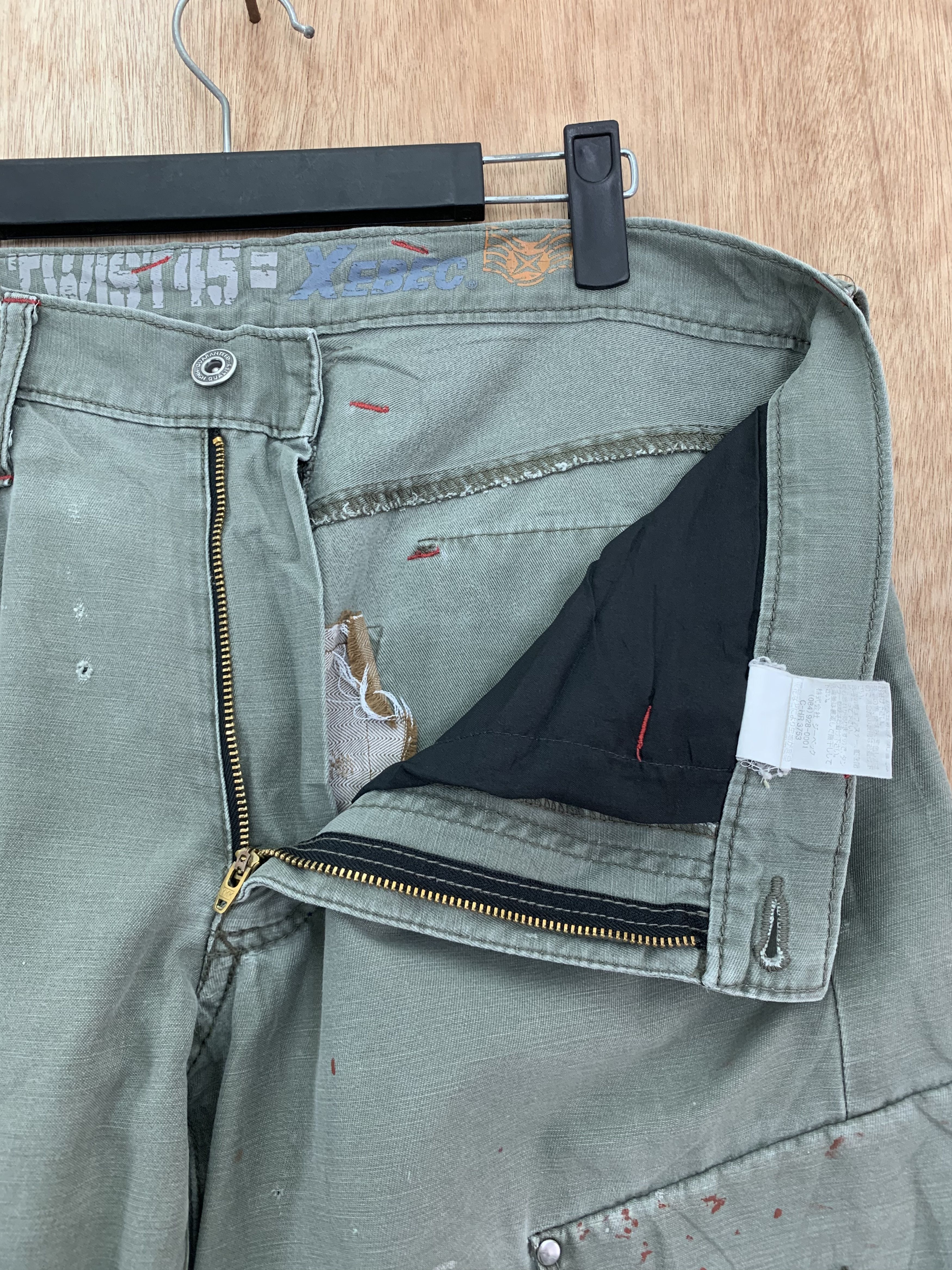 Japanese Brand Cargo Pants Xebec Twist Multipocket Painted Distressed Size US 32 / EU 48 - 10 Thumbnail