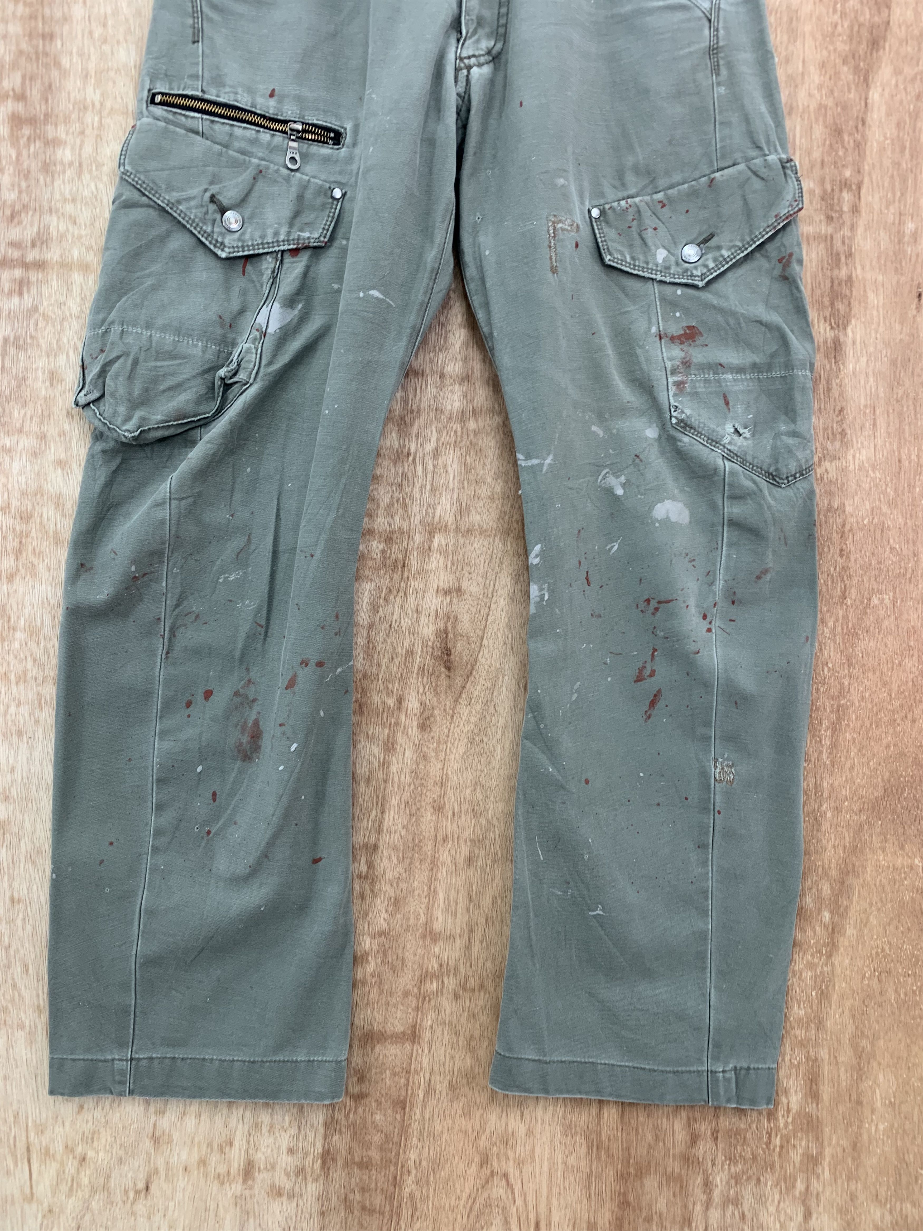 Japanese Brand Cargo Pants Xebec Twist Multipocket Painted Distressed Size US 32 / EU 48 - 3 Thumbnail