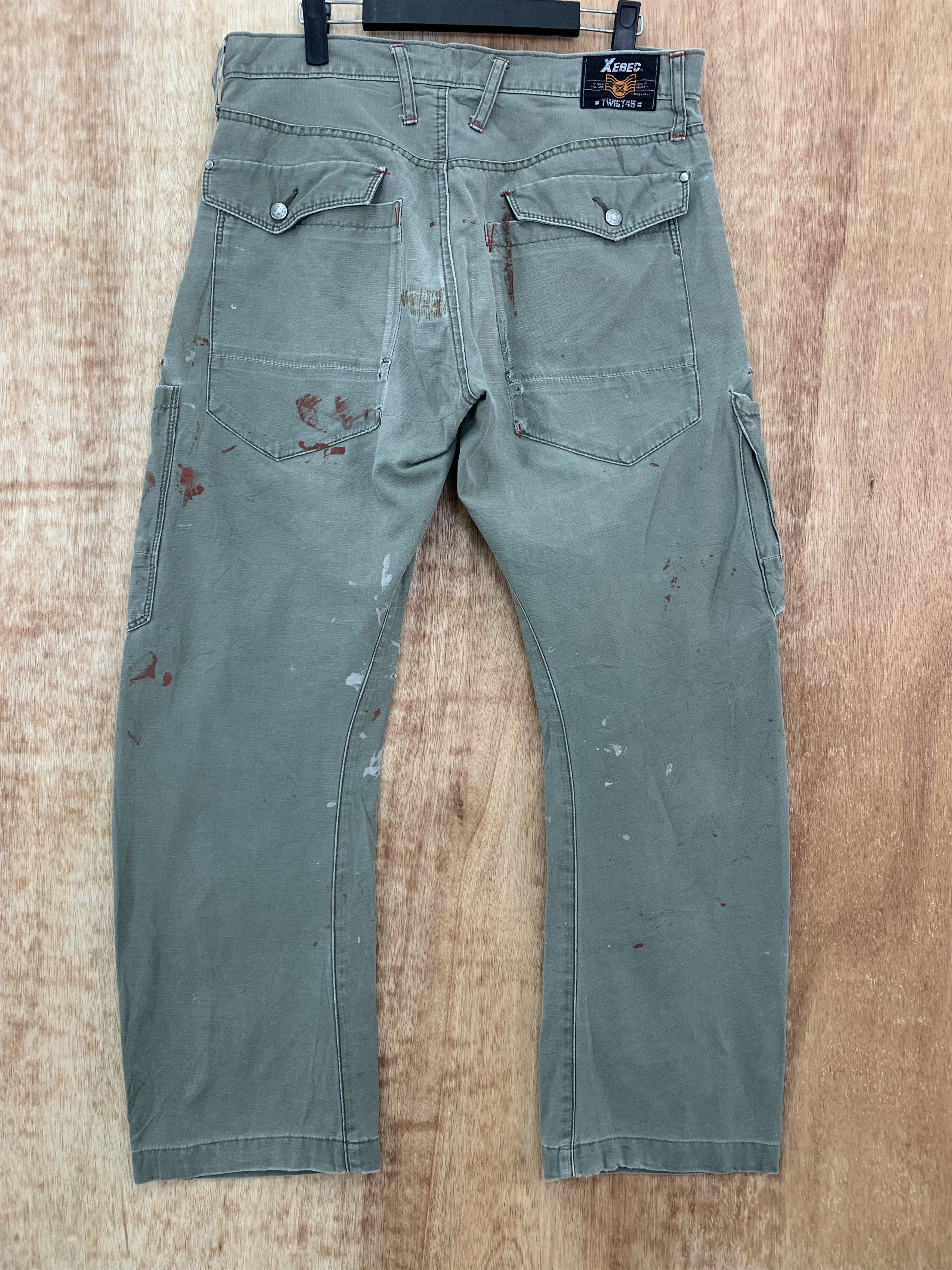 Japanese Brand Cargo Pants Xebec Twist Multipocket Painted Distressed Size US 32 / EU 48 - 12 Thumbnail