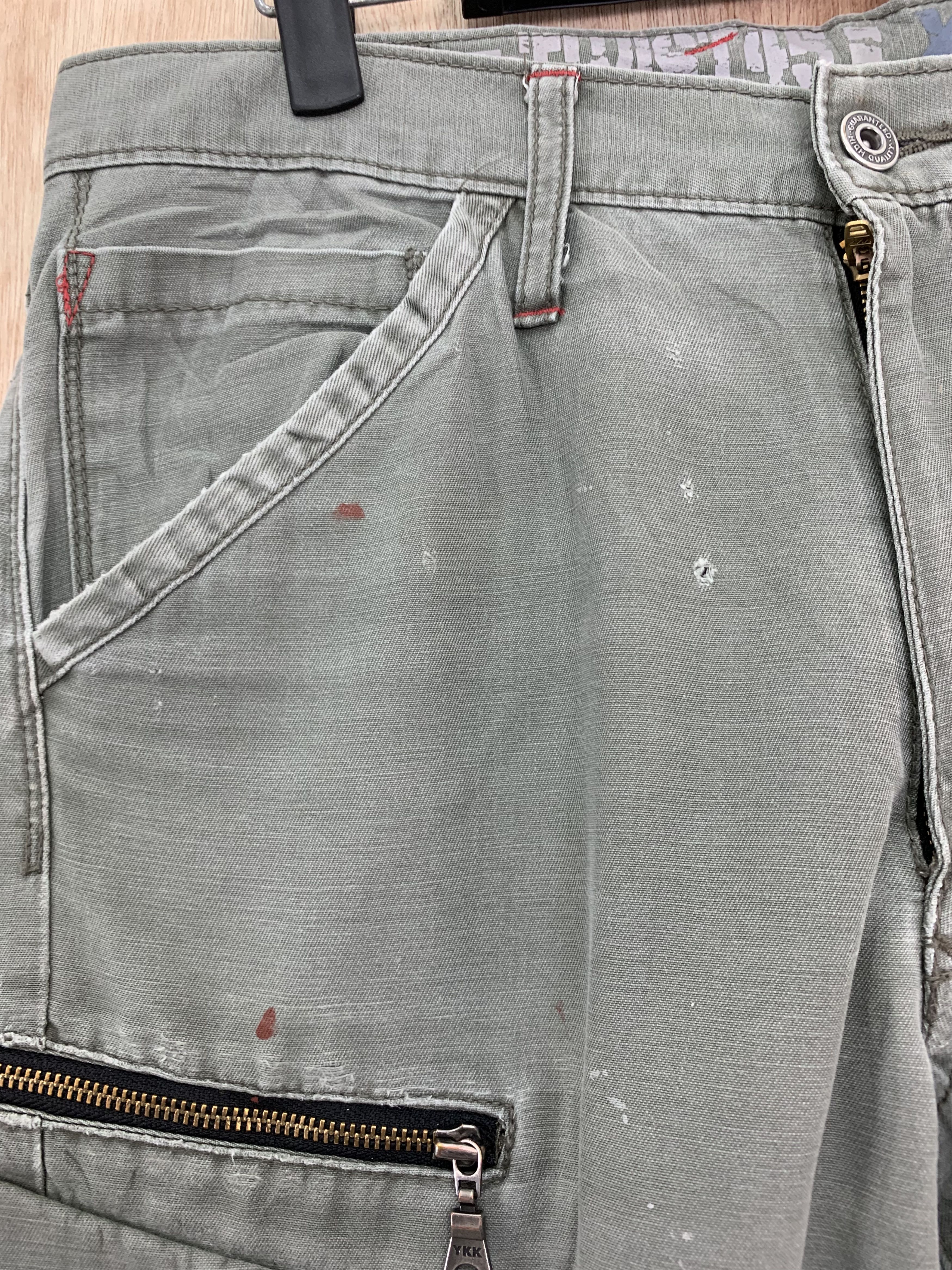 Japanese Brand Cargo Pants Xebec Twist Multipocket Painted Distressed Size US 32 / EU 48 - 7 Thumbnail