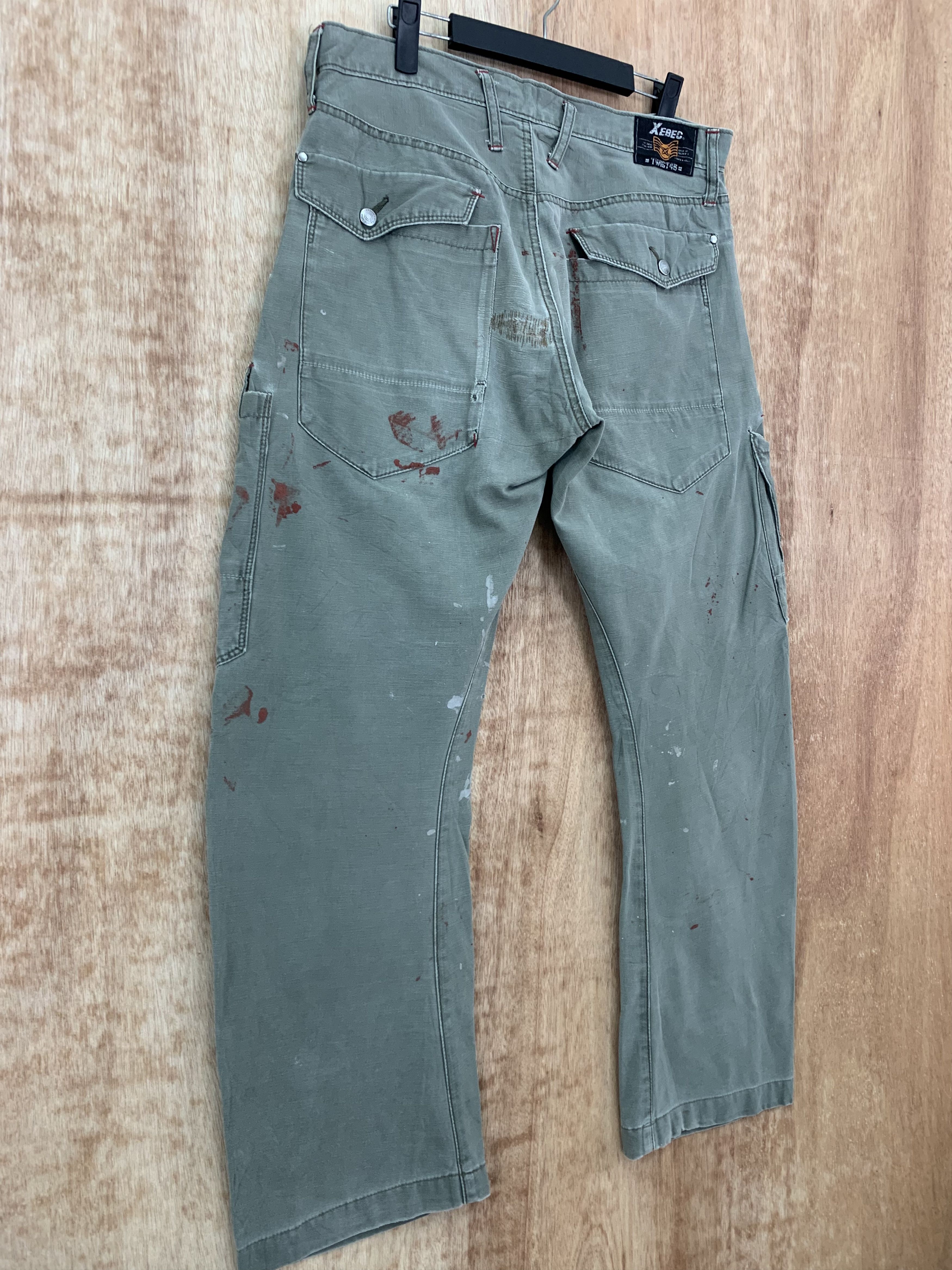Japanese Brand Cargo Pants Xebec Twist Multipocket Painted Distressed Size US 32 / EU 48 - 15 Thumbnail