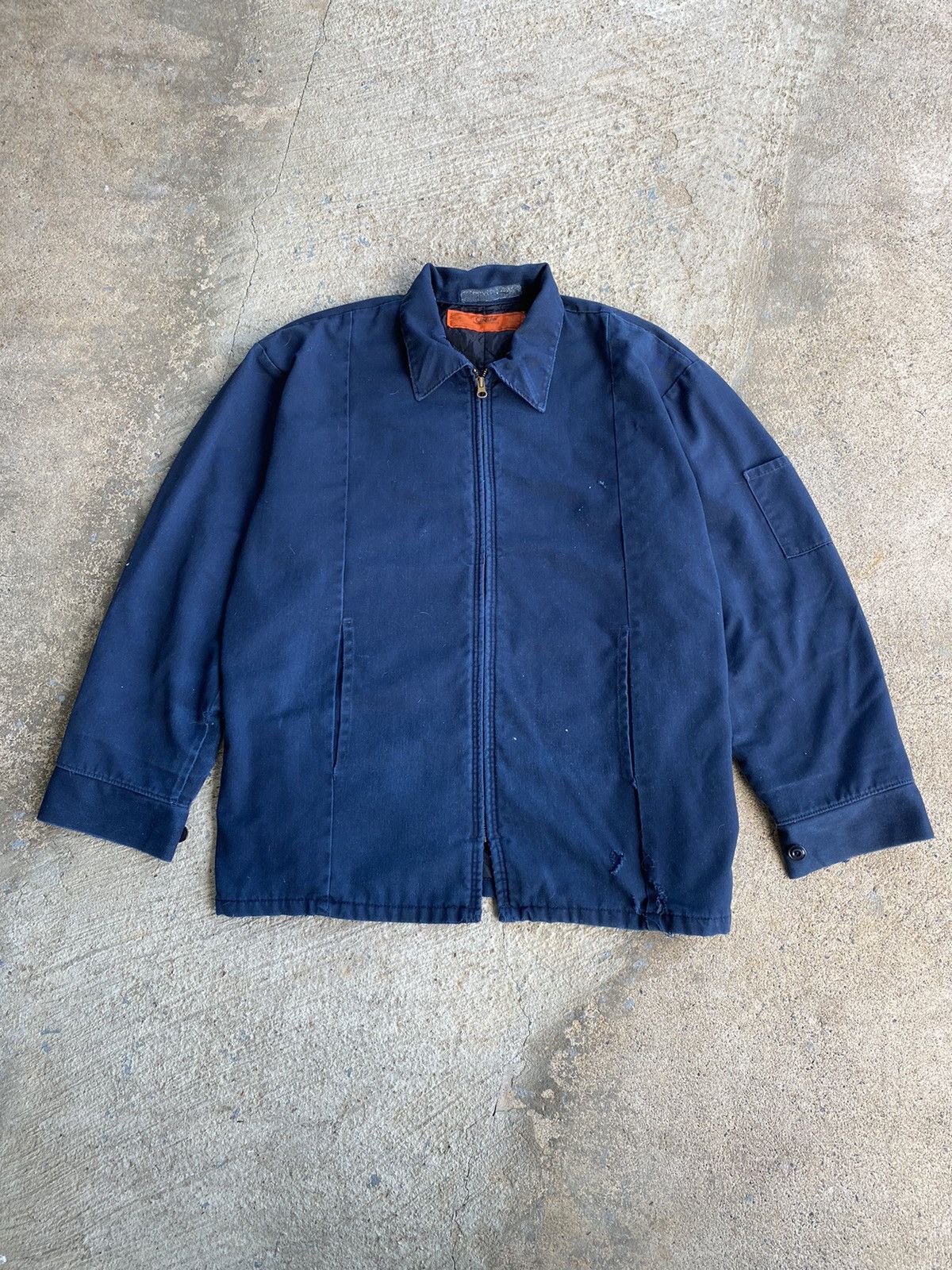 Japanese Brand × Vintage Vintage 90’s Workwear Mechanics Distressed Jacket Size US XXL / EU 58 / 5 - 1 Thumbnail