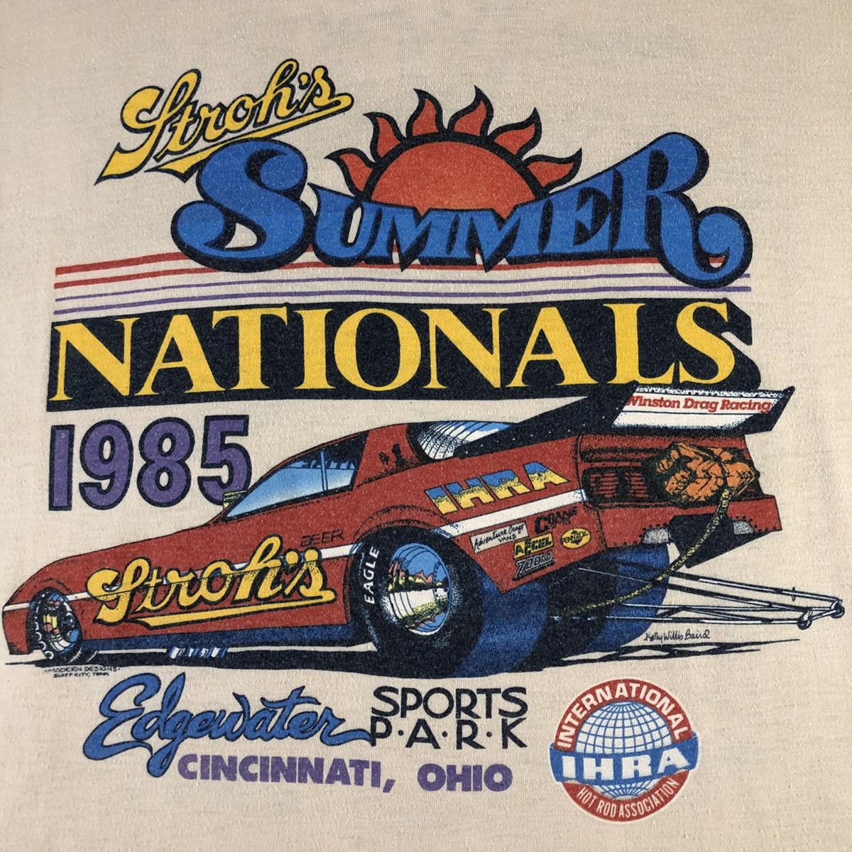 Vintage IHRA Summer Nationals 1985 Pro Stock Car Racing Vintage T Size US XL / EU 56 / 4 - 4 Thumbnail