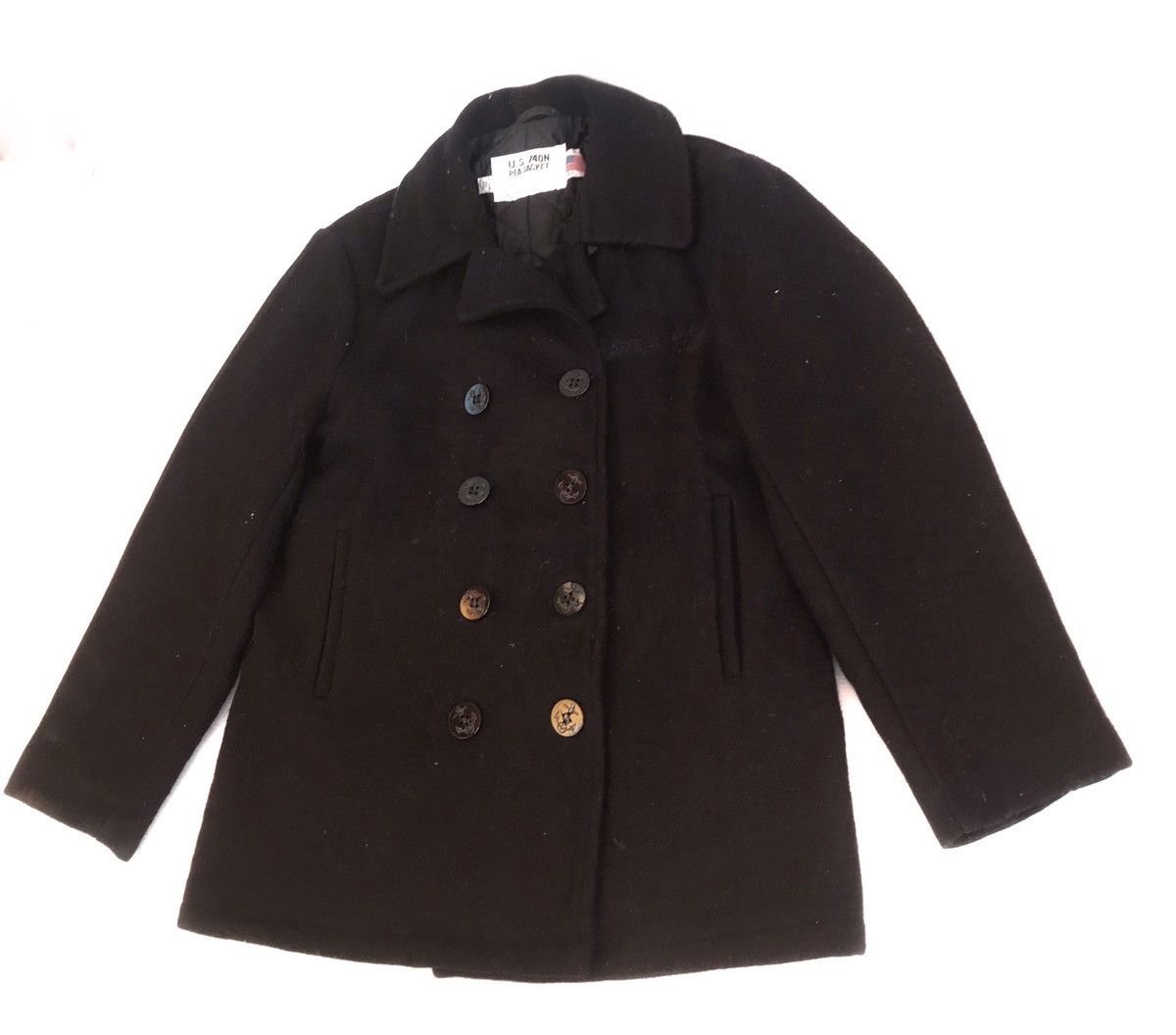Schott Steals💥 Schott Double Breasted Wool Pea Coat Worker Jacket Size US M / EU 48-50 / 2 - 2 Thumbnail