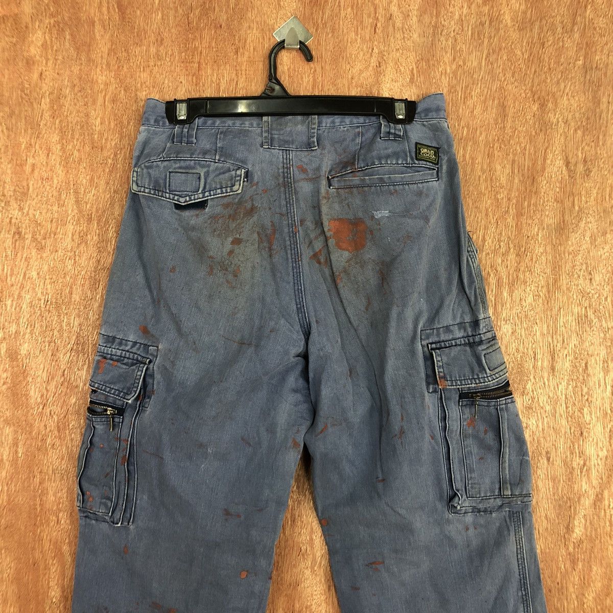 Japanese Brand DLL Grancisco Blue utility worn thrashed cargo Jeans #2119 Size US 28 / EU 44 - 13 Thumbnail