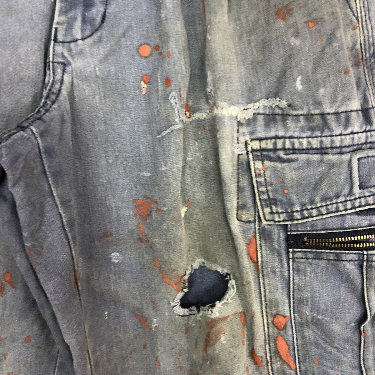 Japanese Brand DLL Grancisco Blue utility worn thrashed cargo Jeans #2119 Size US 28 / EU 44 - 7 Thumbnail
