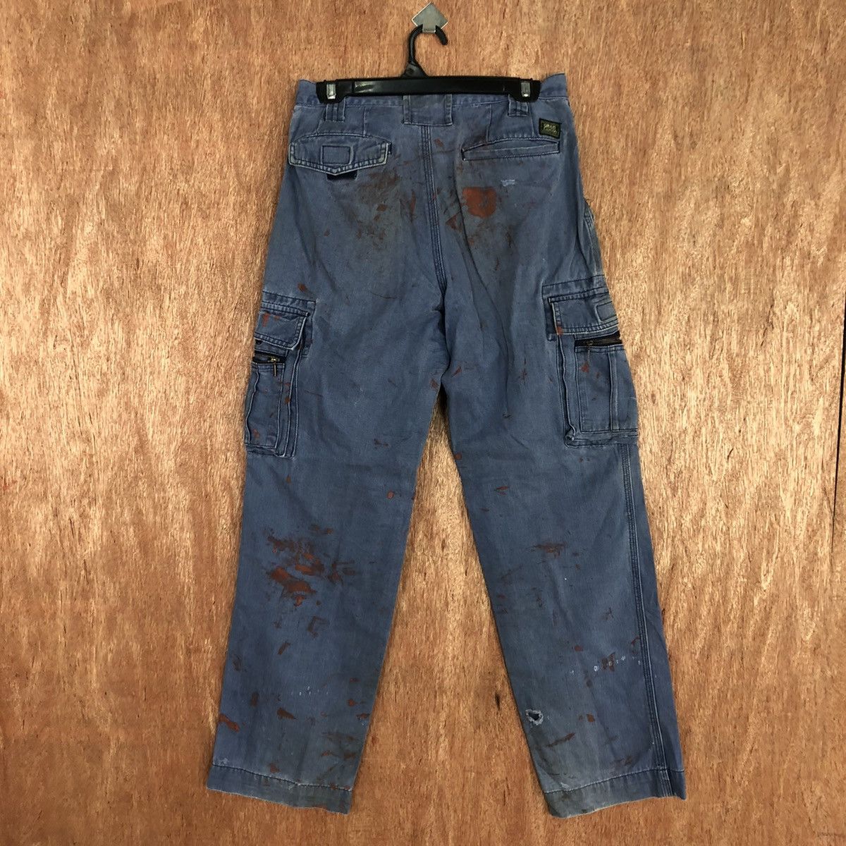 Japanese Brand DLL Grancisco Blue utility worn thrashed cargo Jeans #2119 Size US 28 / EU 44 - 12 Thumbnail