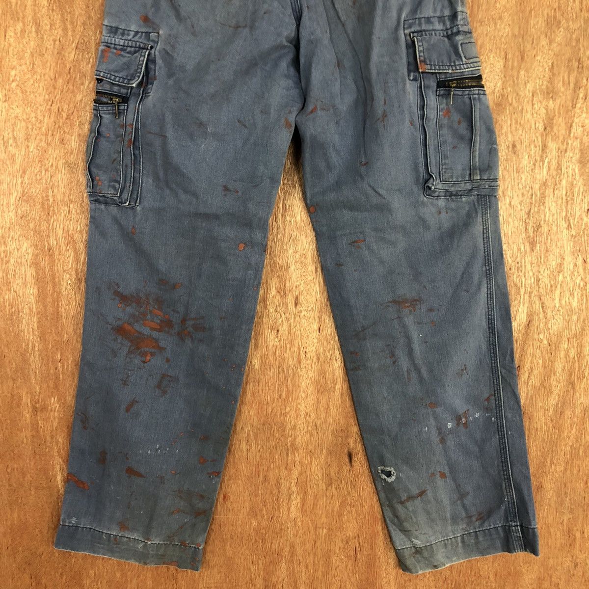 Japanese Brand DLL Grancisco Blue utility worn thrashed cargo Jeans #2119 Size US 28 / EU 44 - 14 Thumbnail