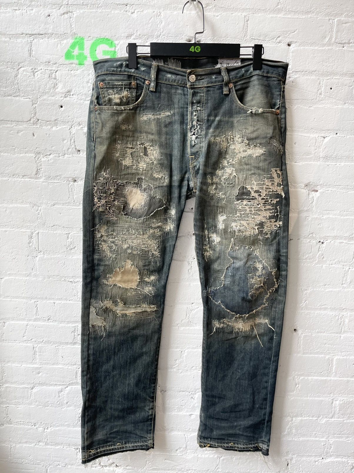 Vintage THE ENDS Custom Reworked Vintage Levi Jeans Patch Work SZ 34 Size US 34 / EU 50 - 1 Thumbnail