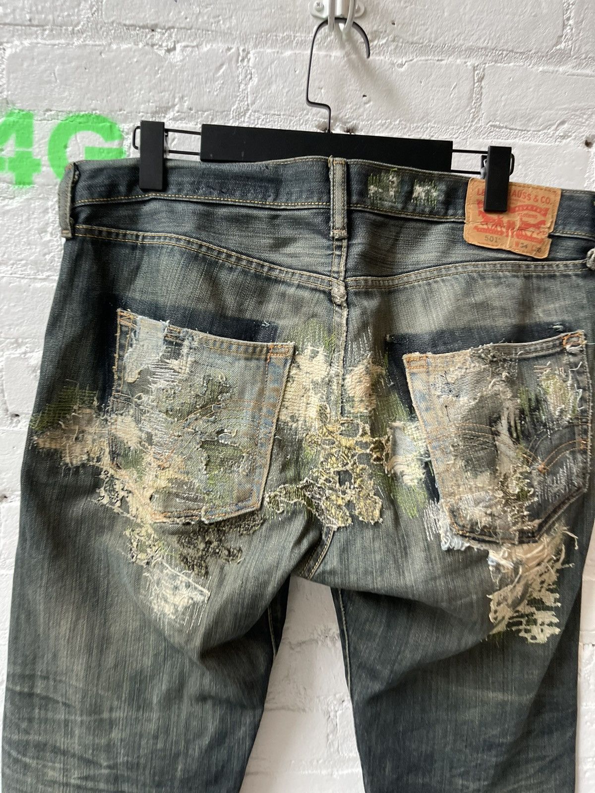Vintage THE ENDS Custom Reworked Vintage Levi Jeans Patch Work SZ 34 Size US 34 / EU 50 - 8 Thumbnail