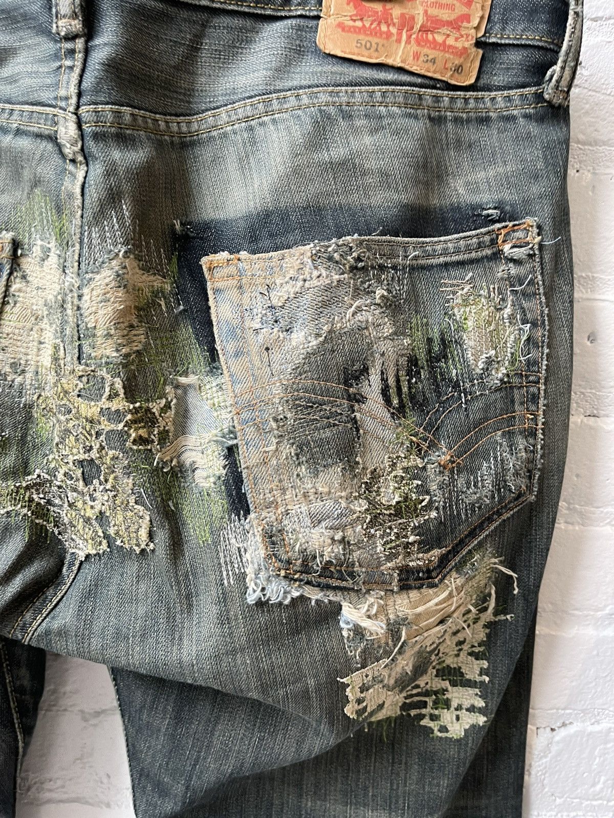 Vintage THE ENDS Custom Reworked Vintage Levi Jeans Patch Work SZ 34 Size US 34 / EU 50 - 9 Thumbnail