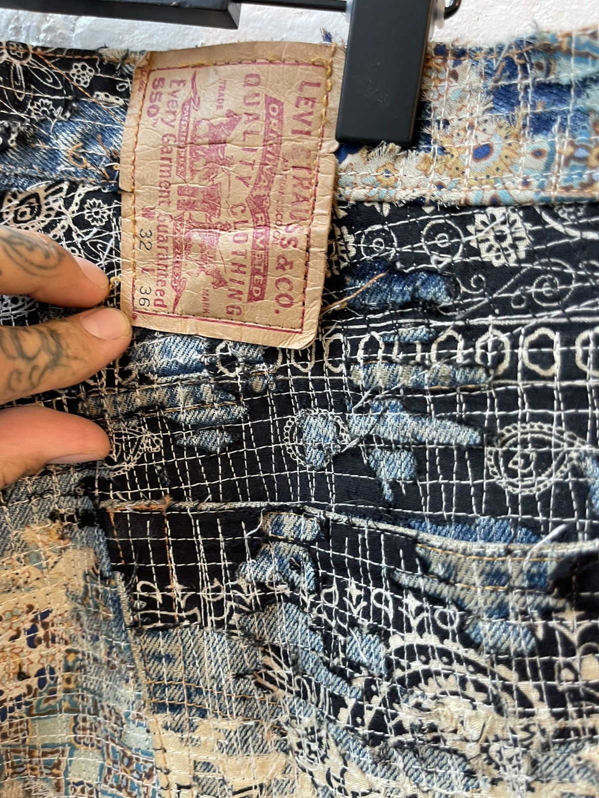 Vintage The Ends CUSTOM REWORKED PATCH DENIM Size US 32 / EU 48 - 11 Thumbnail