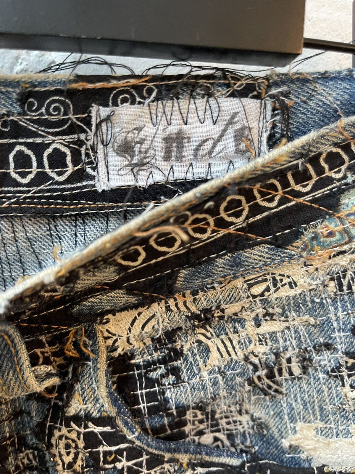 Vintage The Ends CUSTOM REWORKED PATCH DENIM Size US 32 / EU 48 - 6 Thumbnail
