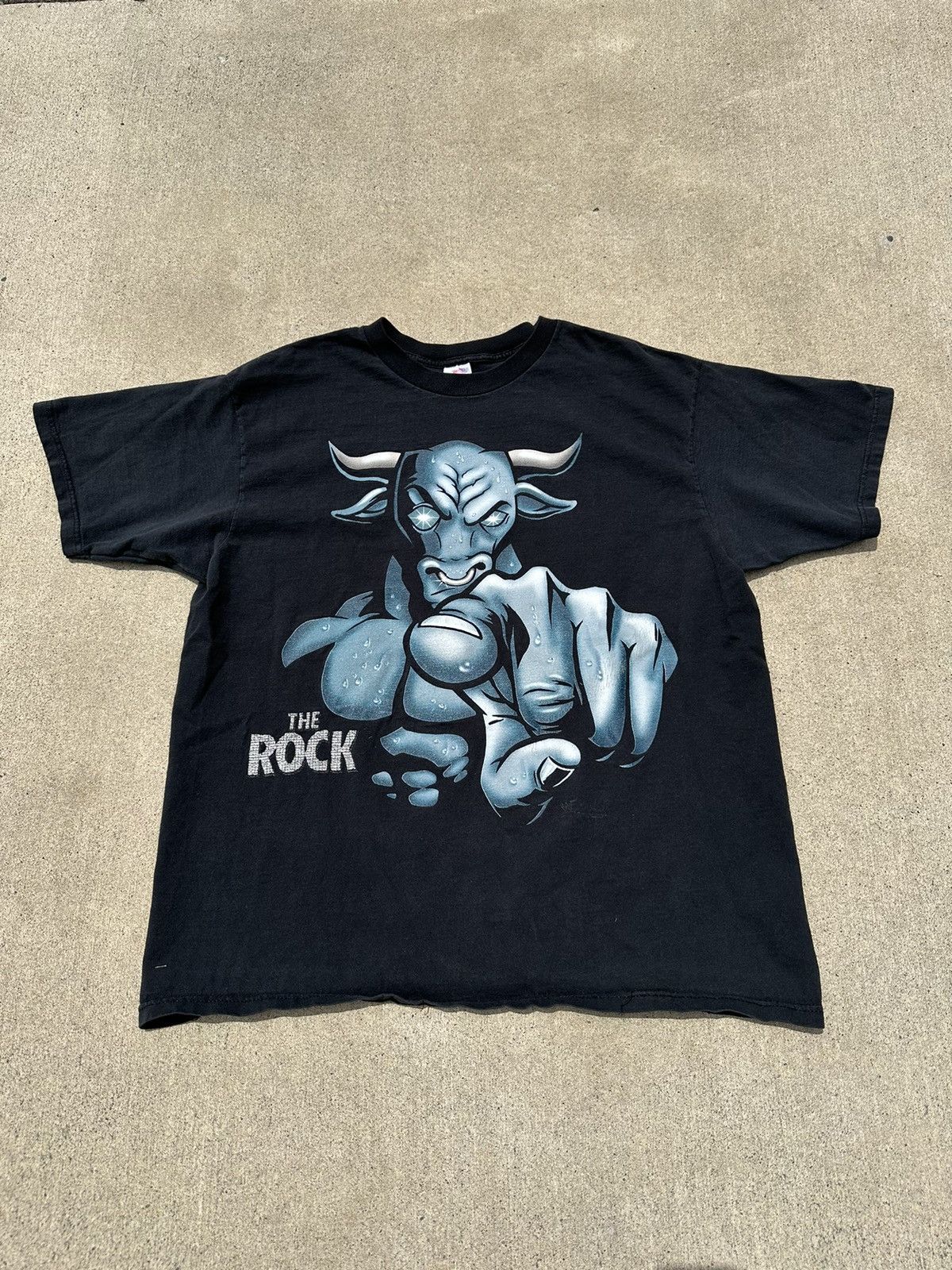 Vintage 90s WWE The Rock Brahman Bull Double Sided Shirt