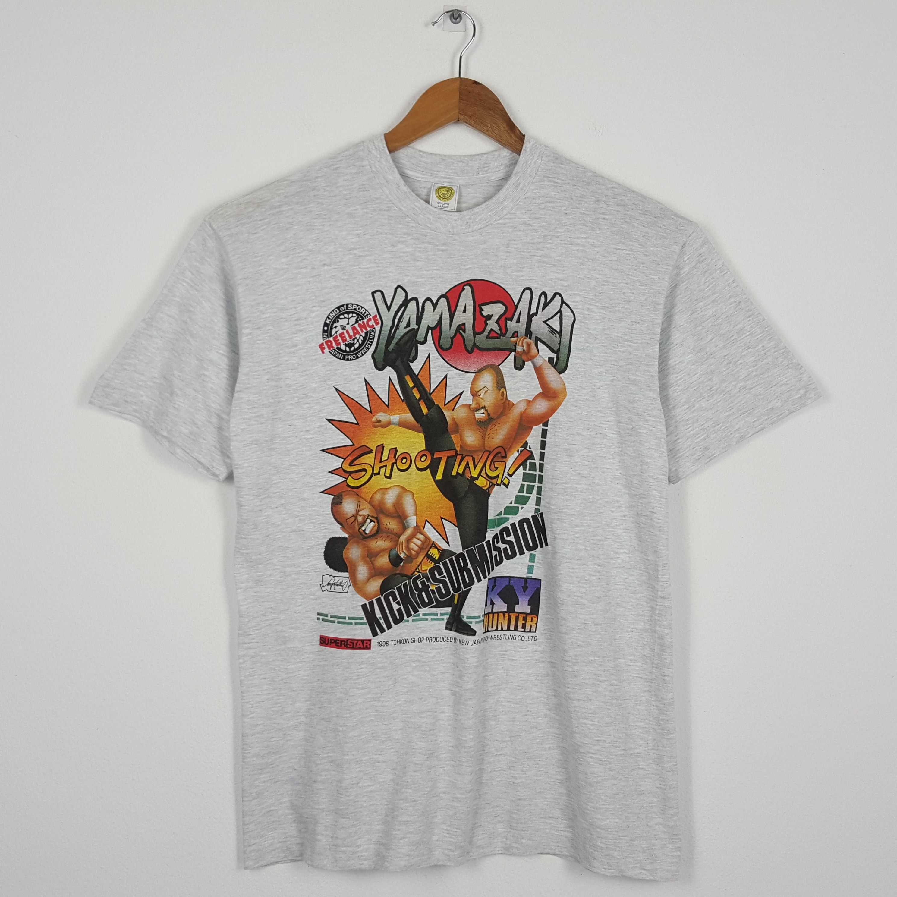 Japanese Brand × Vintage × WWE Vintage 90's Japanese Wrestling Yamazaki Japan Star T-Shirt Size US L / EU 52-54 / 3 - 1 Thumbnail