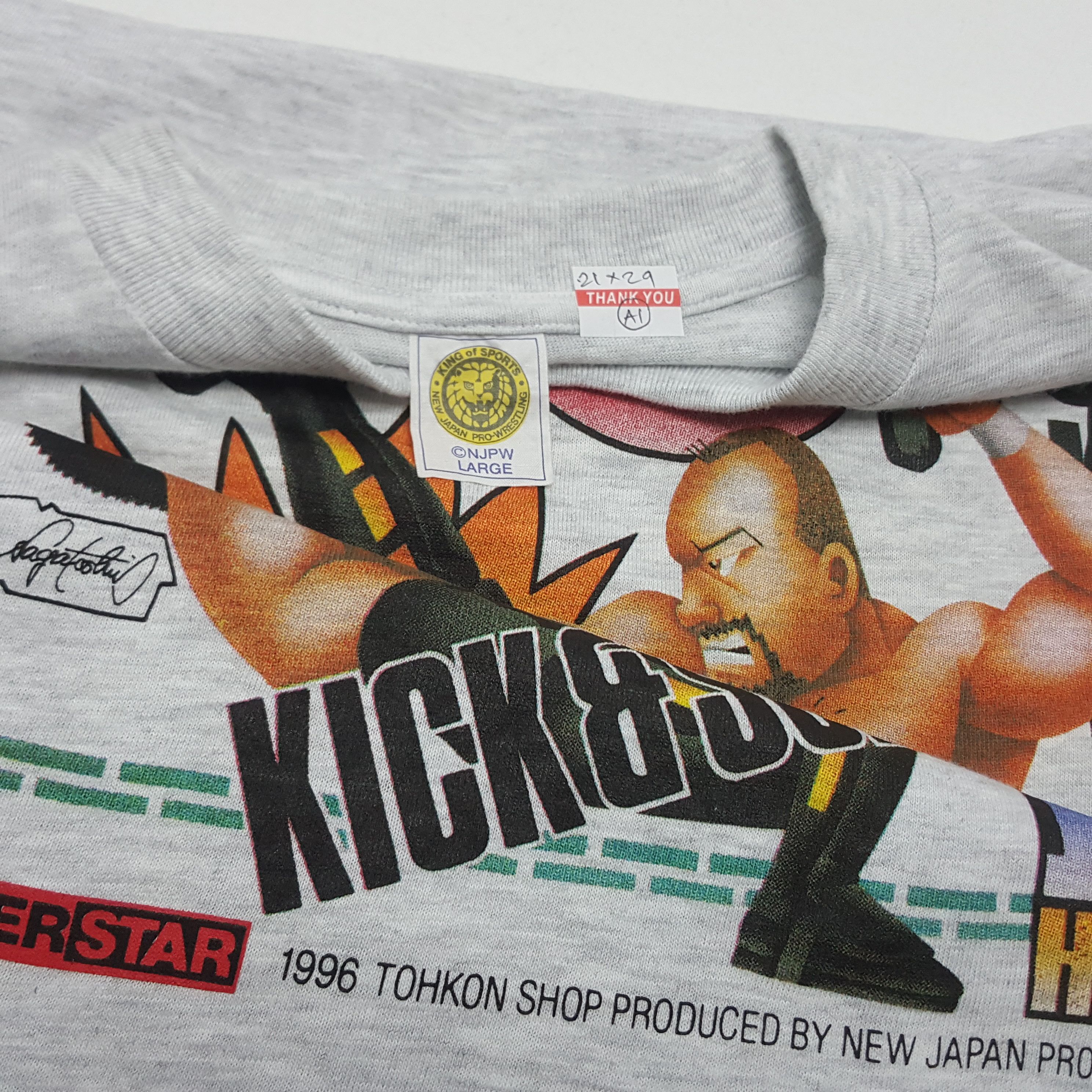 Japanese Brand × Vintage × WWE Vintage 90's Japanese Wrestling Yamazaki Japan Star T-Shirt Size US L / EU 52-54 / 3 - 5 Thumbnail