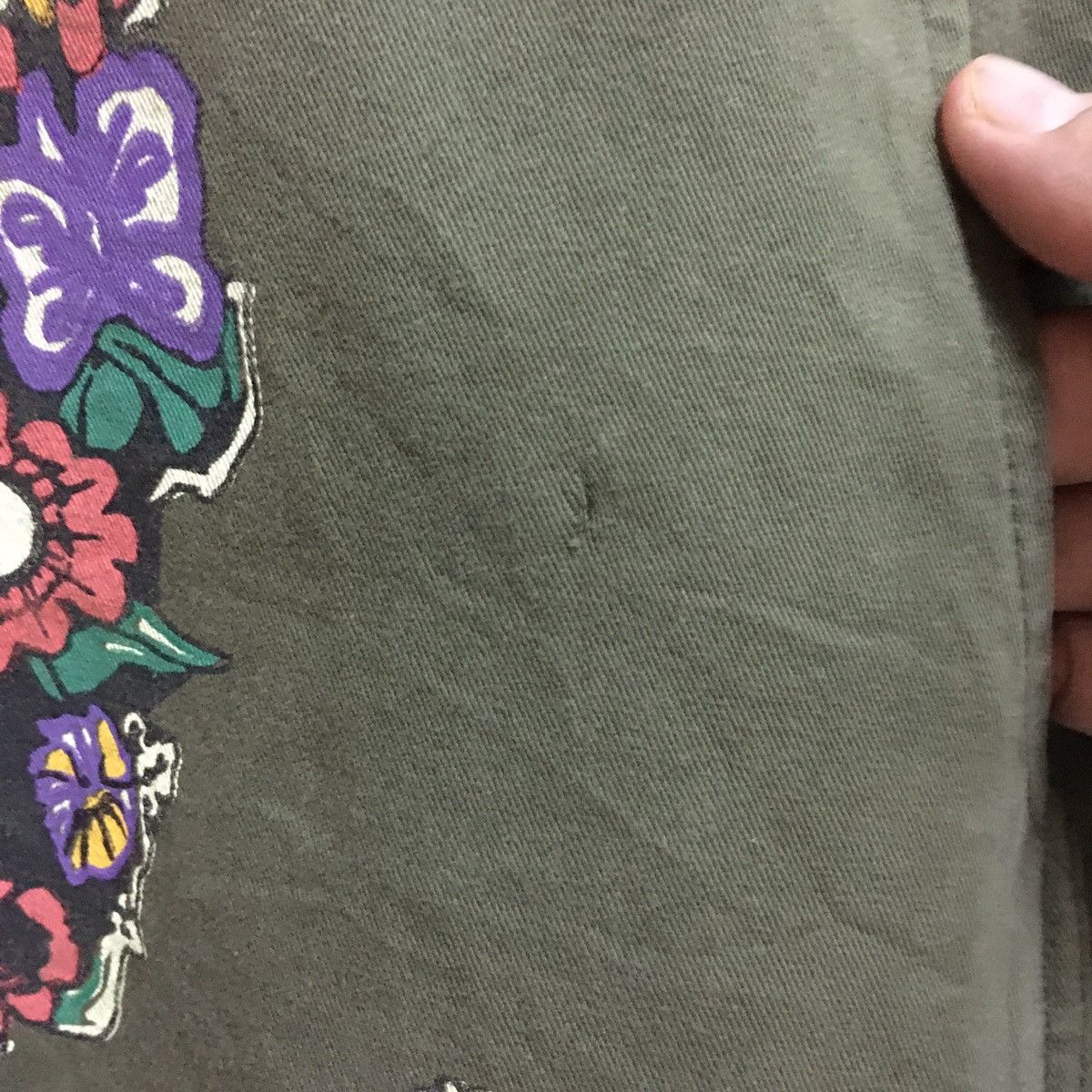 Vintage Vintage Denim Dungree Skull Flower Printed Military Jacket Size US M / EU 48-50 / 2 - 4 Thumbnail