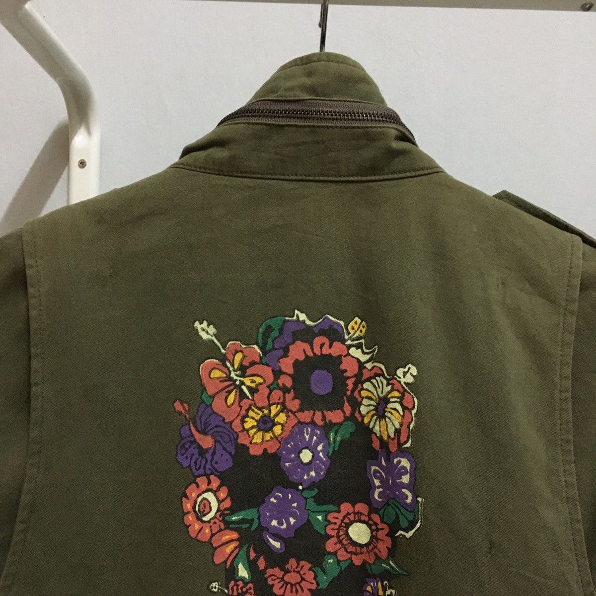 Vintage Vintage Denim Dungree Skull Flower Printed Military Jacket Size US M / EU 48-50 / 2 - 5 Thumbnail