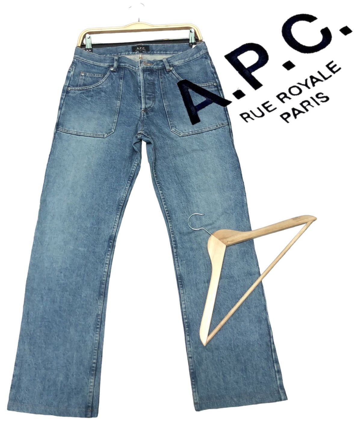 A.P.C. × Vintage VINTAGE A.P.C BLUE WASH DISTRESSED DENIM Size US 30 / EU 46 - 1 Thumbnail