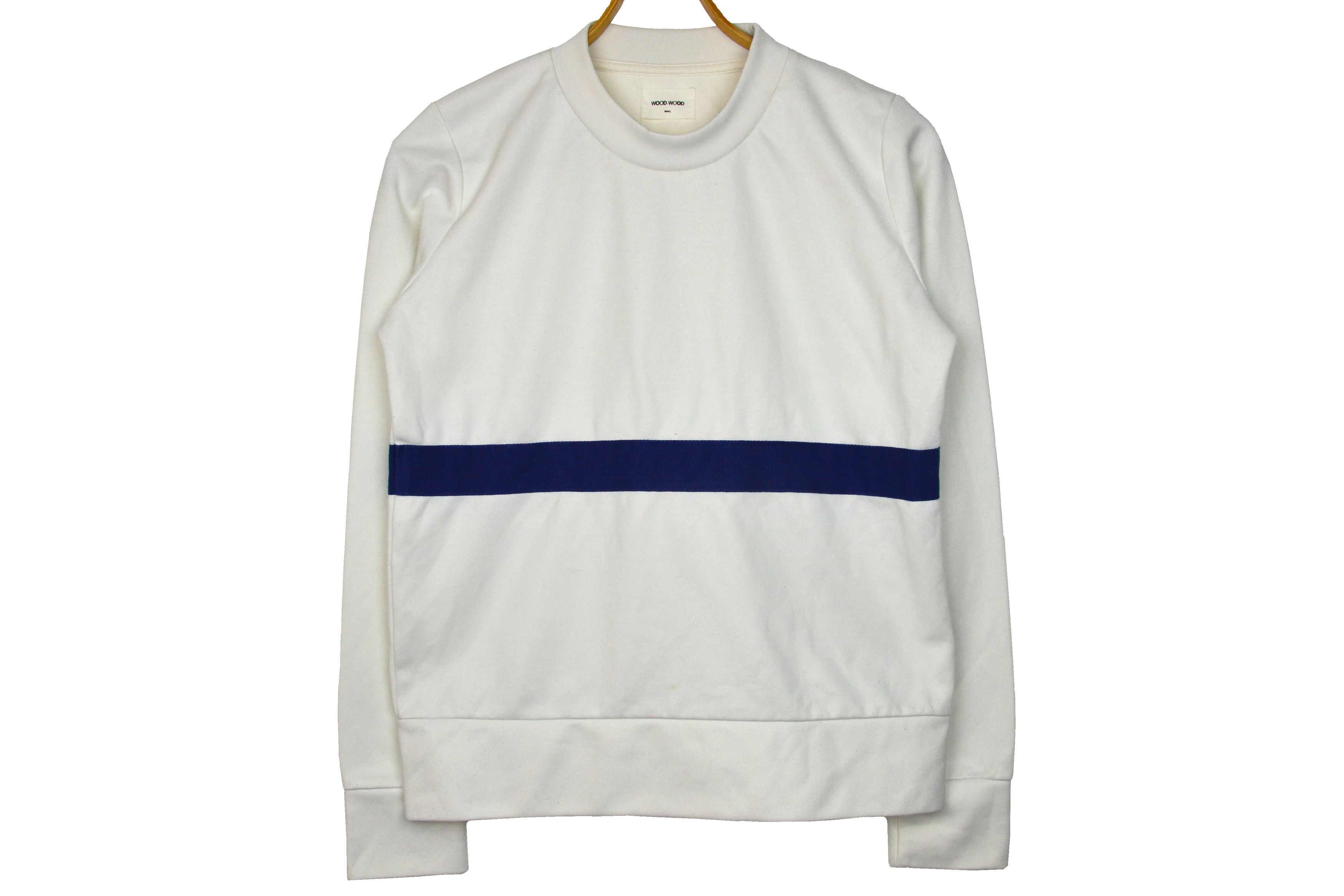 Wood Wood Wood Wood Sweatshirt White Blue Strip Pullover Size S Size US S / EU 44-46 / 1 - 1 Thumbnail