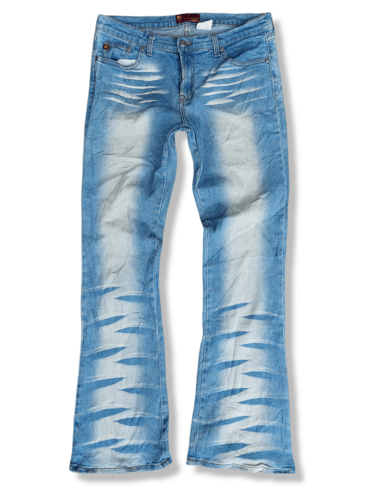 DISTRESSED FANCY FLARED DENIM USA JEANS
