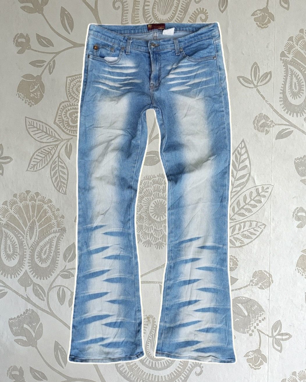 Jean DISTRESSED FANCY FLARED DENIM USA JEANS Size US 30 / EU 46 - 7 Thumbnail