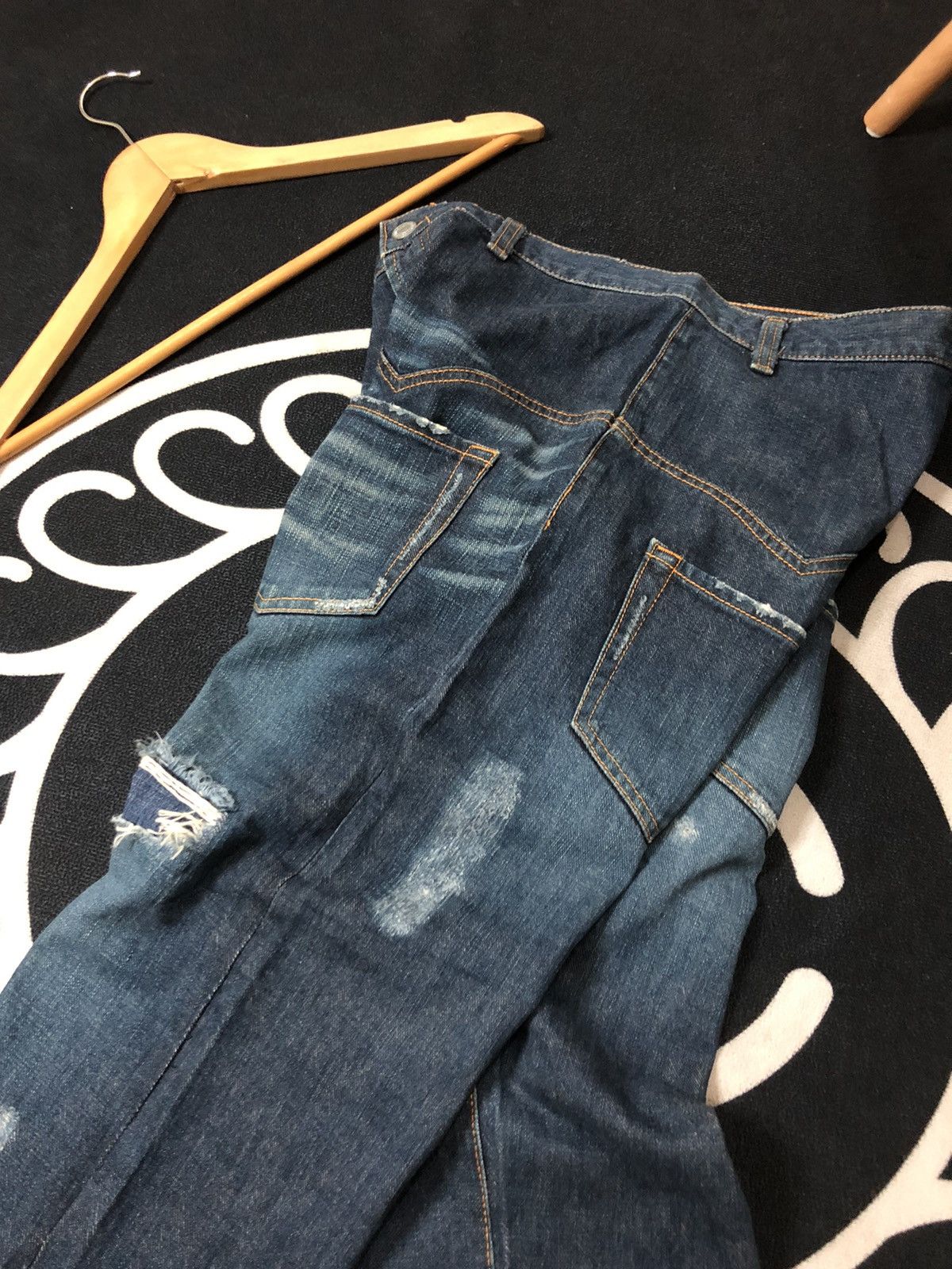 Issey Miyake RARE🔥SUNAOKUWAHARA I.S ISSEY MIYAKE DESIGNER DISTRESED DENIM Size US 30 / EU 46 - 11 Thumbnail