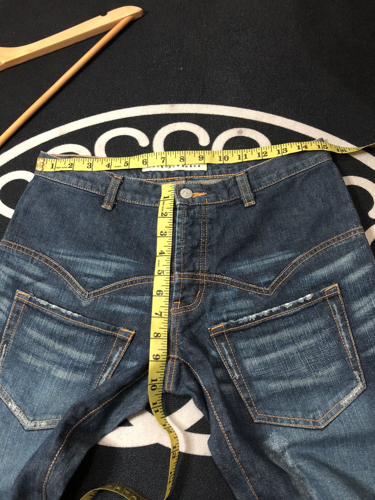 Issey Miyake RARE🔥SUNAOKUWAHARA I.S ISSEY MIYAKE DESIGNER DISTRESED DENIM Size US 30 / EU 46 - 12 Thumbnail