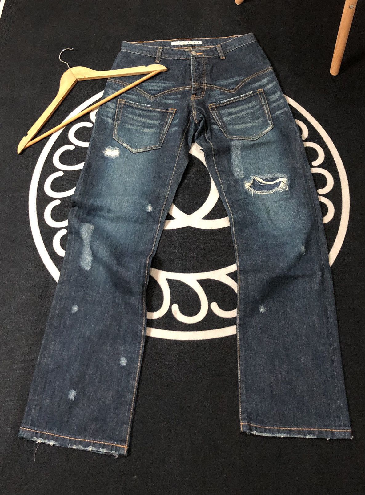 Issey Miyake RARE🔥SUNAOKUWAHARA I.S ISSEY MIYAKE DESIGNER DISTRESED DENIM Size US 30 / EU 46 - 1 Thumbnail