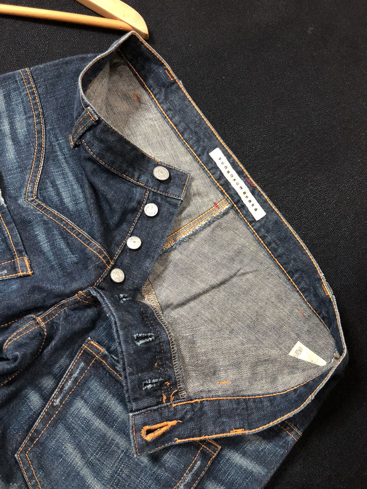 Issey Miyake RARE🔥SUNAOKUWAHARA I.S ISSEY MIYAKE DESIGNER DISTRESED DENIM Size US 30 / EU 46 - 4 Thumbnail