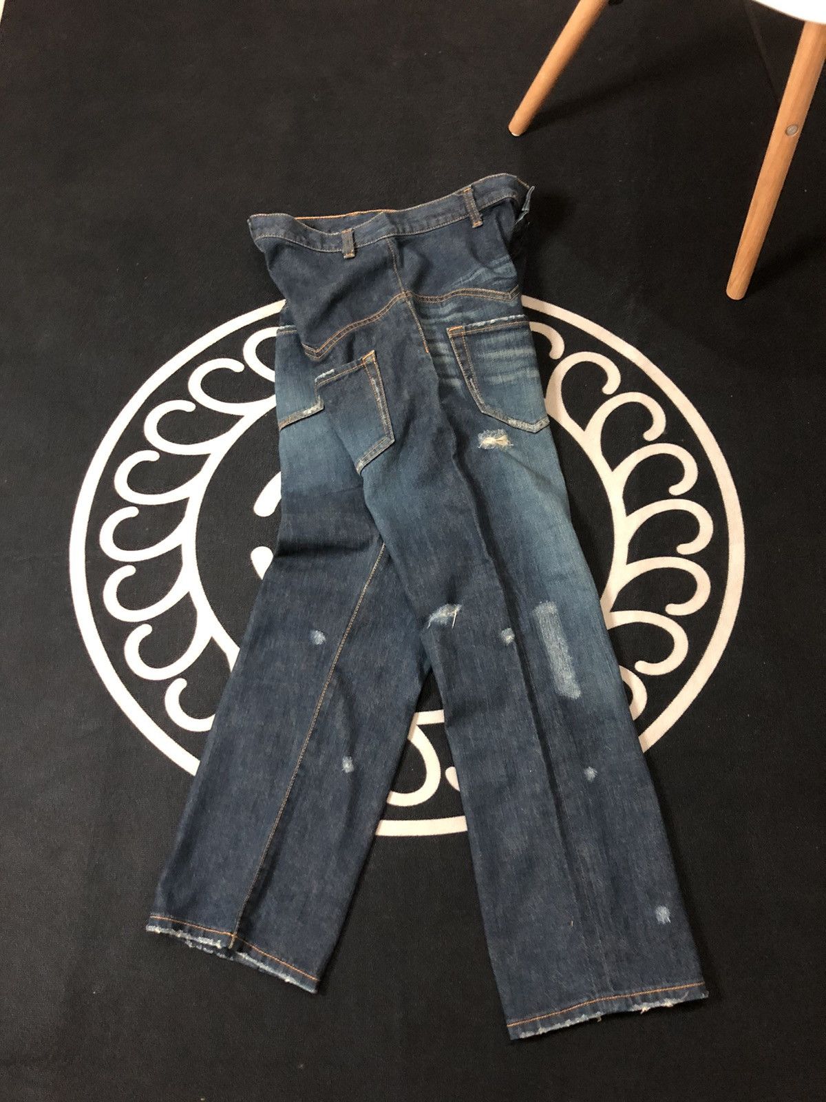 Issey Miyake RARE🔥SUNAOKUWAHARA I.S ISSEY MIYAKE DESIGNER DISTRESED DENIM Size US 30 / EU 46 - 8 Thumbnail