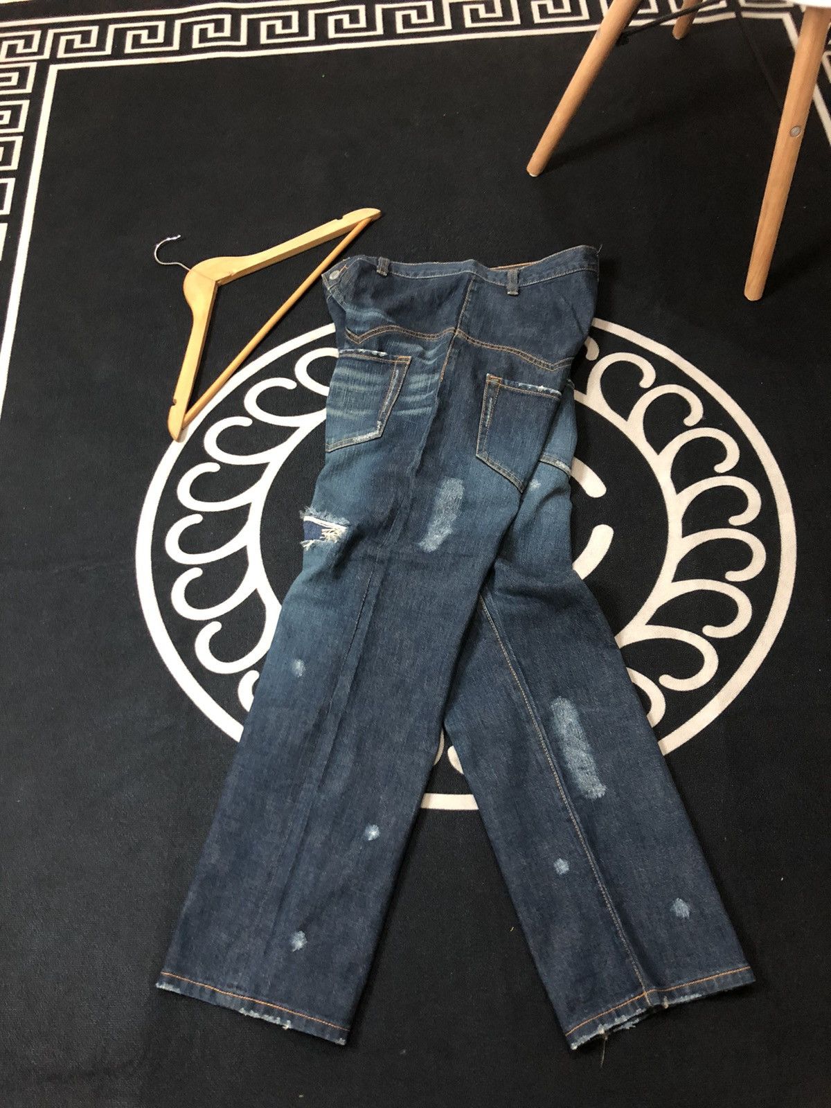 Issey Miyake RARE🔥SUNAOKUWAHARA I.S ISSEY MIYAKE DESIGNER DISTRESED DENIM Size US 30 / EU 46 - 10 Thumbnail