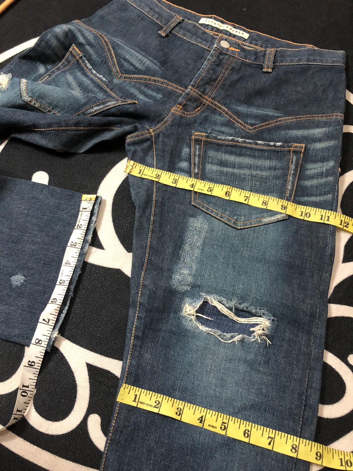 Issey Miyake RARE🔥SUNAOKUWAHARA I.S ISSEY MIYAKE DESIGNER DISTRESED DENIM Size US 30 / EU 46 - 13 Thumbnail