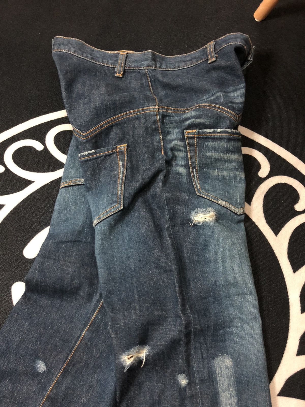 Issey Miyake RARE🔥SUNAOKUWAHARA I.S ISSEY MIYAKE DESIGNER DISTRESED DENIM Size US 30 / EU 46 - 9 Thumbnail