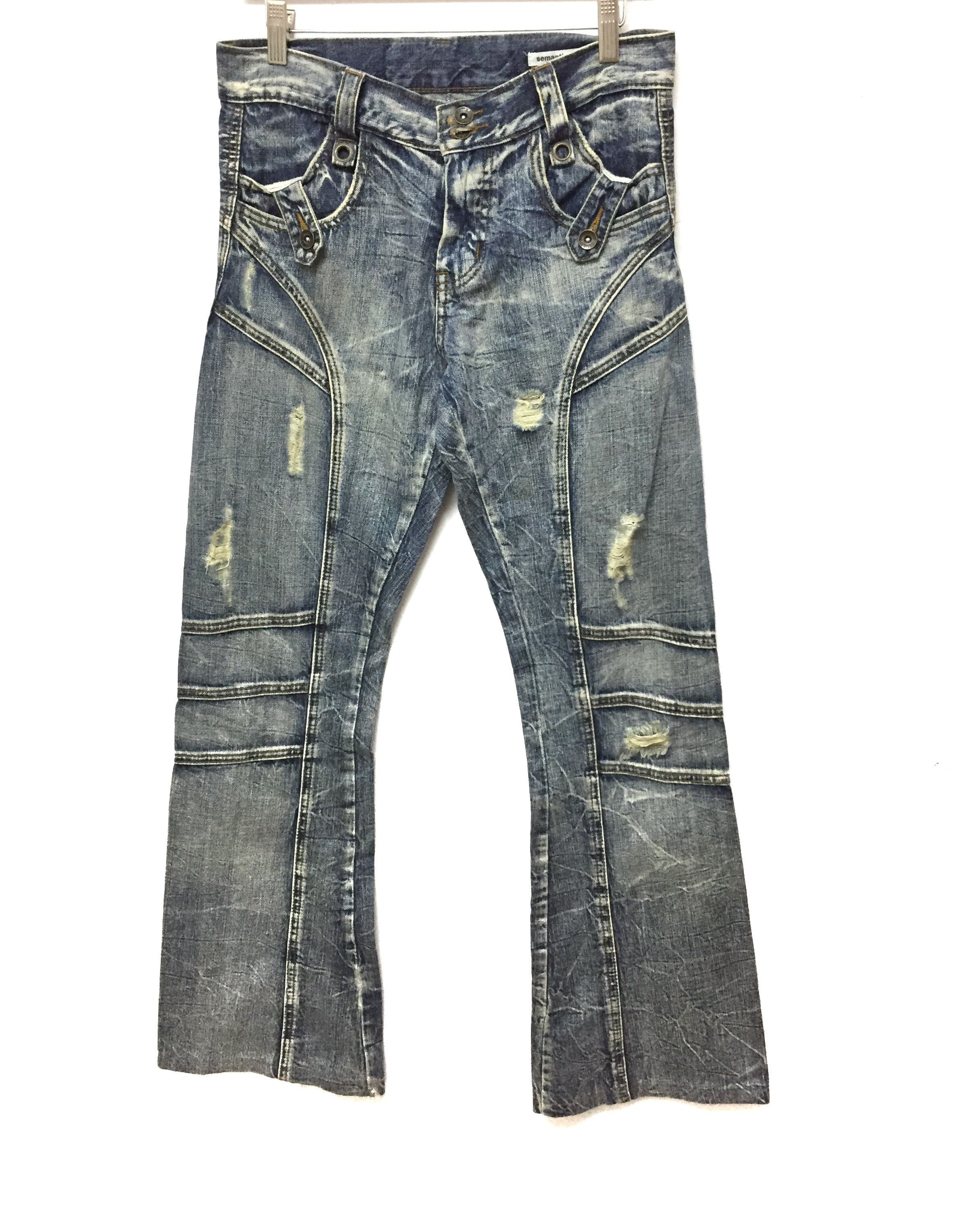 Tornado Mart SEMANTIC DESIGN flare Paneled rider Distressed denim Size US 29 - 1 Thumbnail