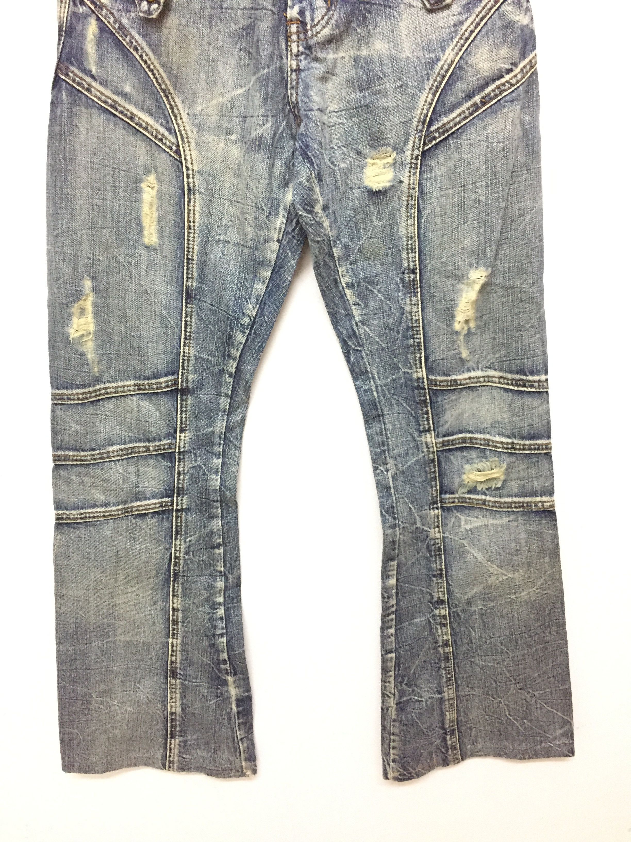 Tornado Mart SEMANTIC DESIGN flare Paneled rider Distressed denim Size US 29 - 4 Thumbnail