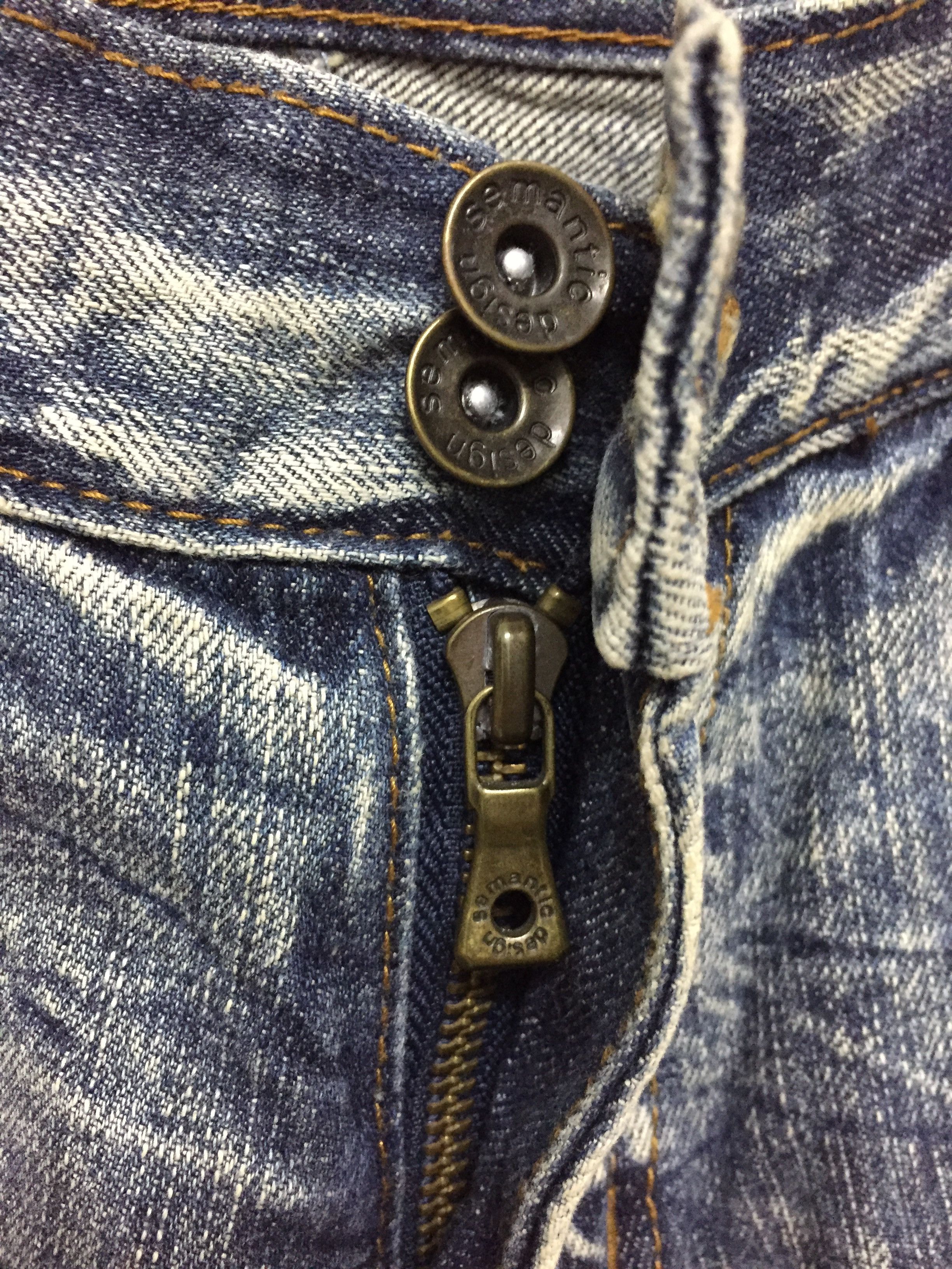 Tornado Mart SEMANTIC DESIGN flare Paneled rider Distressed denim Size US 29 - 7 Thumbnail