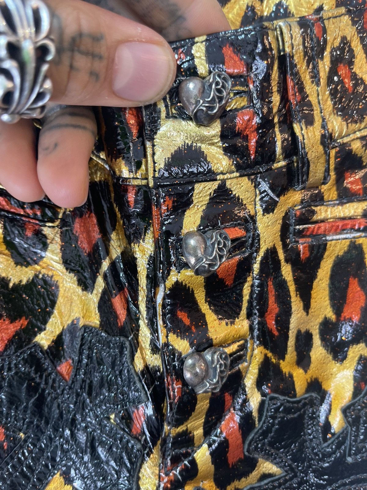 Chrome Hearts Chrome Hearts CRAZY Leopard Custom Mini Youth Cross Jeans Size US 26 / EU 42 - 8 Thumbnail