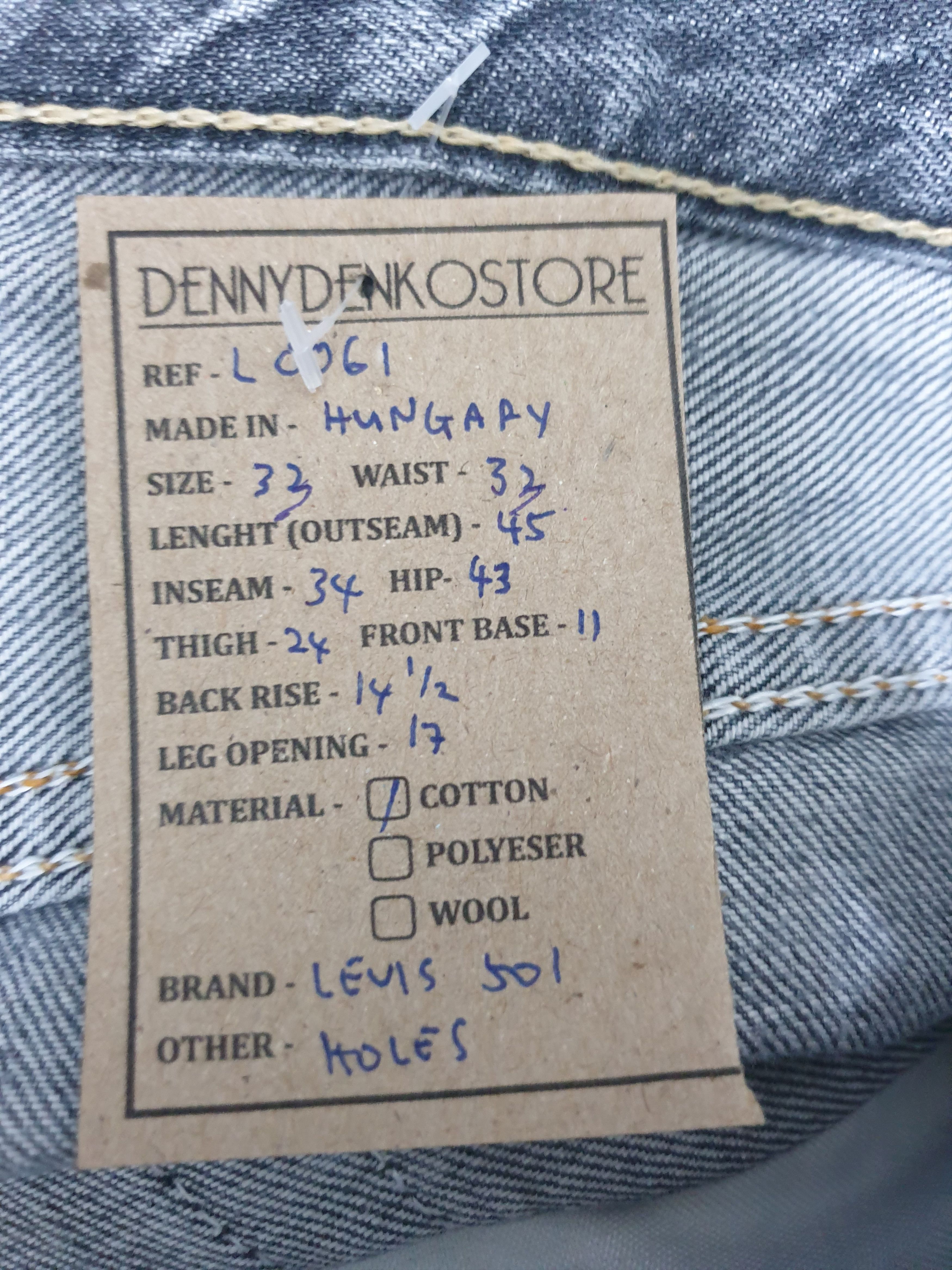 Levi's Vintage Clothing Vintage LEVIS 501 Grey Faded Distressed 33X31 Jeans L0061 Size US 33 - 16 Thumbnail