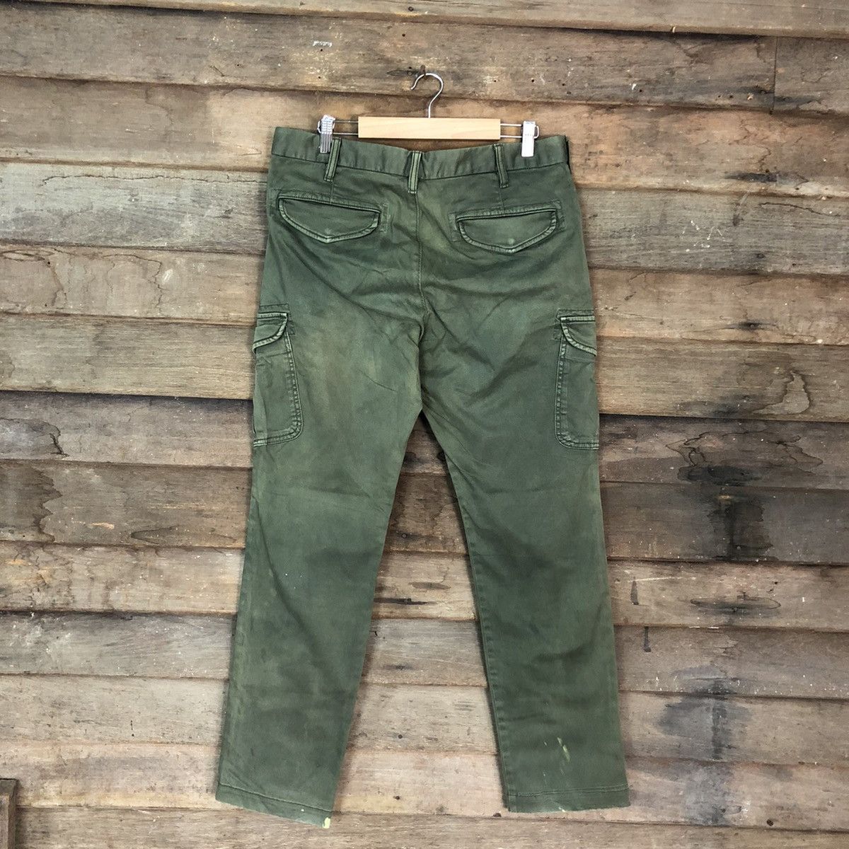 Japanese Brand Uniqlo Green Multipocket Tactical Cargo Pants #4883 Size US 33 - 9 Thumbnail