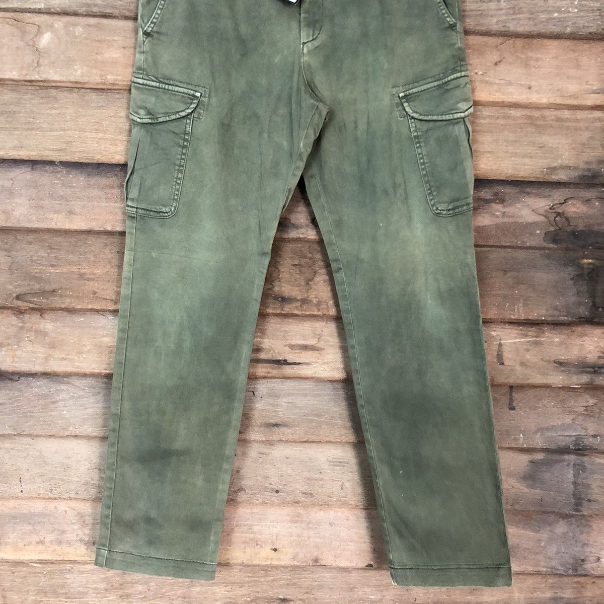 Japanese Brand Uniqlo Green Multipocket Tactical Cargo Pants #4883 Size US 33 - 3 Thumbnail