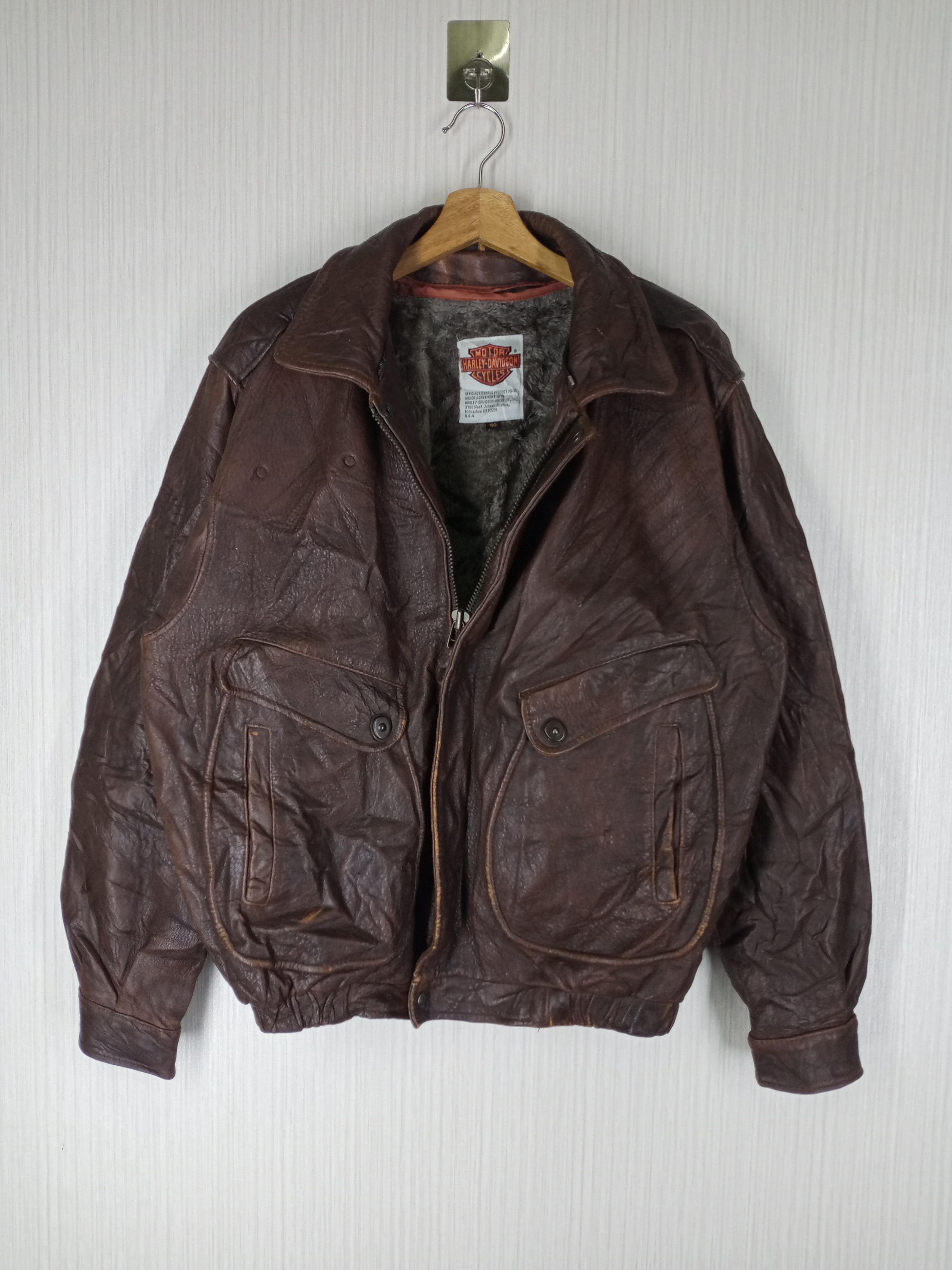 Harley Davidson Rare Vintage 80s Harley Davidson Leather Jacket Size US L / EU 52-54 / 3 - 1 Thumbnail