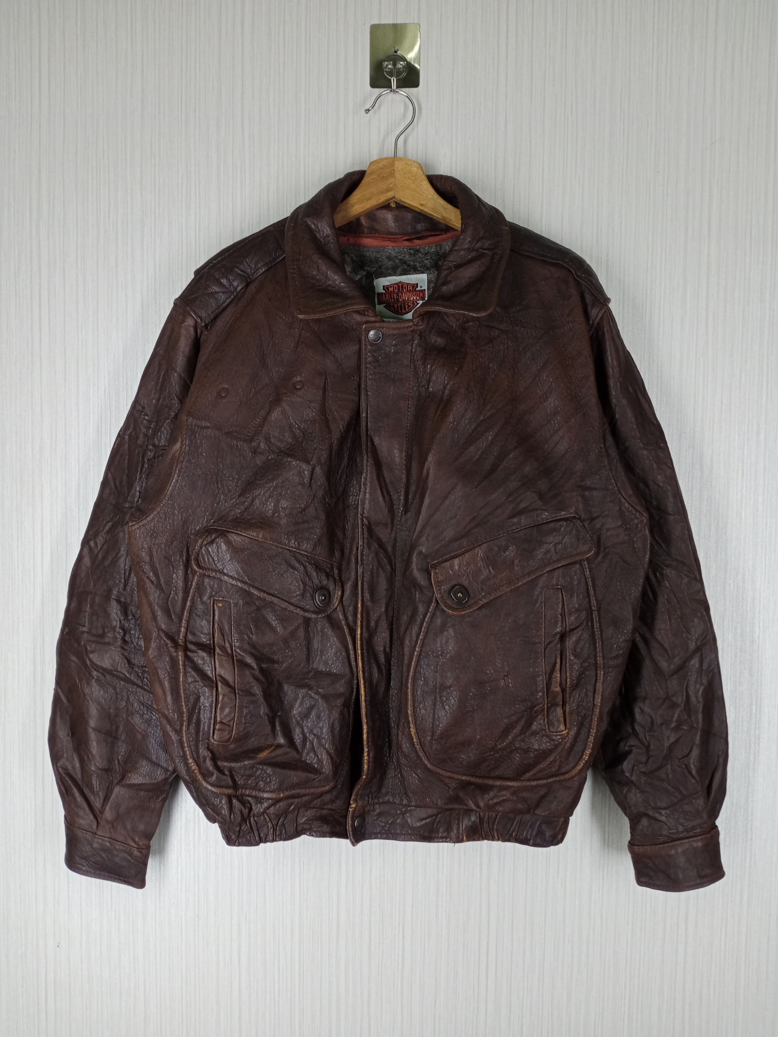 Harley Davidson Rare Vintage 80s Harley Davidson Leather Jacket Size US L / EU 52-54 / 3 - 6 Thumbnail