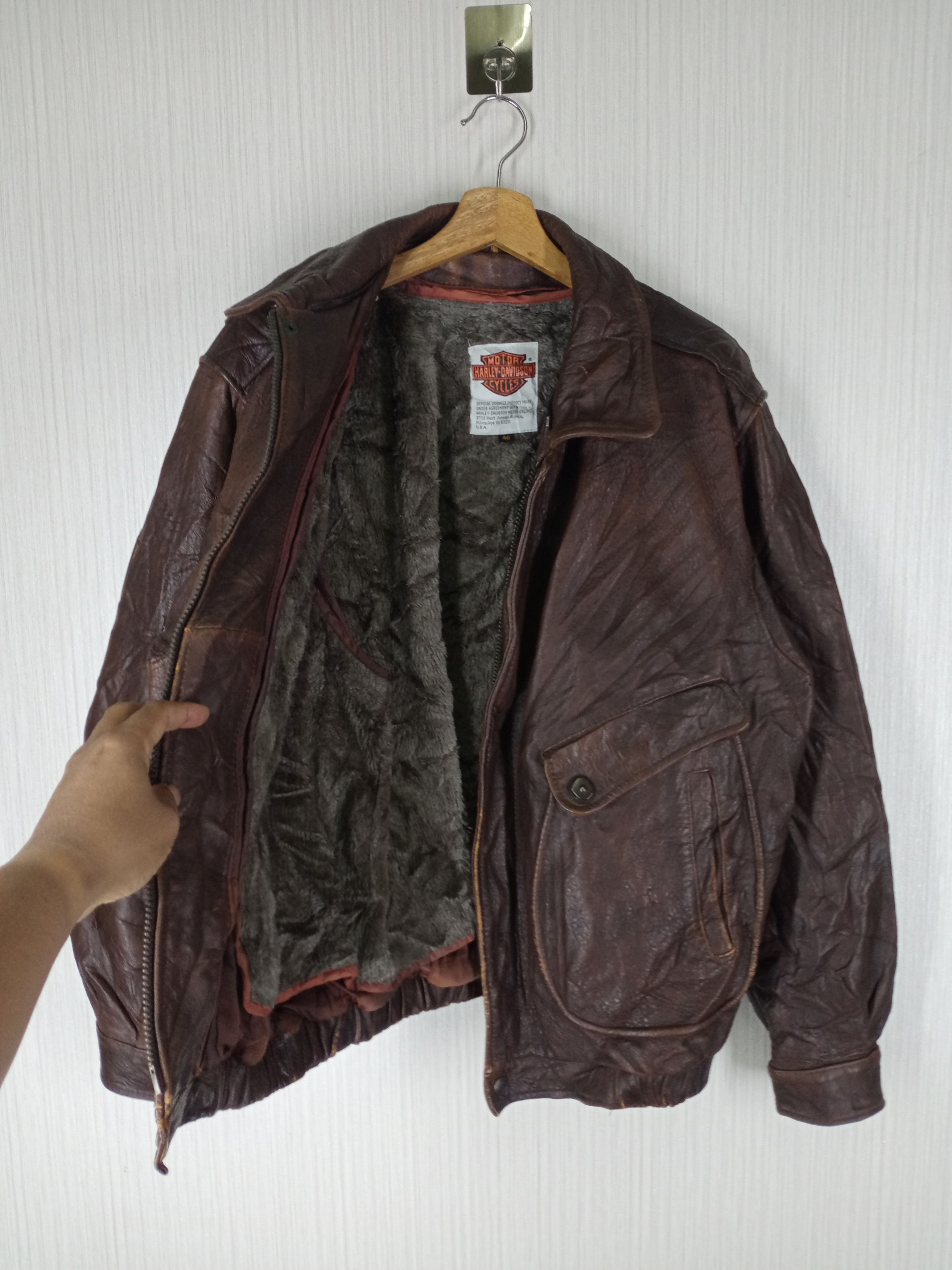 Harley Davidson Rare Vintage 80s Harley Davidson Leather Jacket Size US L / EU 52-54 / 3 - 2 Thumbnail