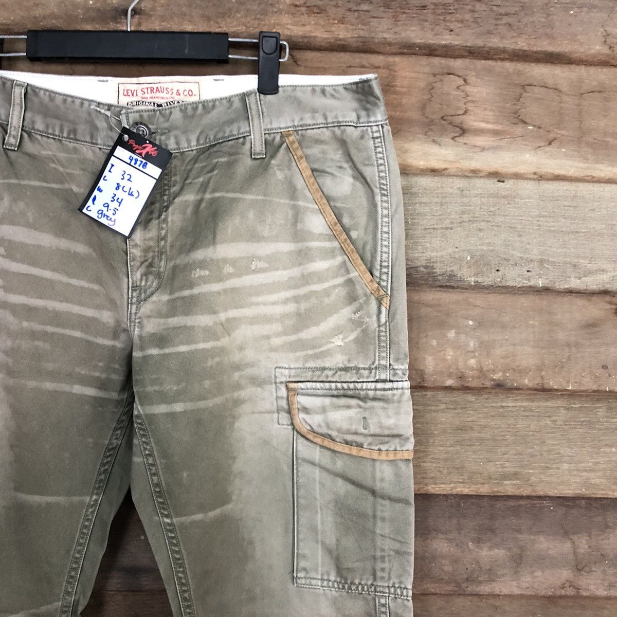 Levi's Levis Strauss Grey Faded Multipocket Cargo Pants #4878 Size US 34 / EU 50 - 5 Thumbnail