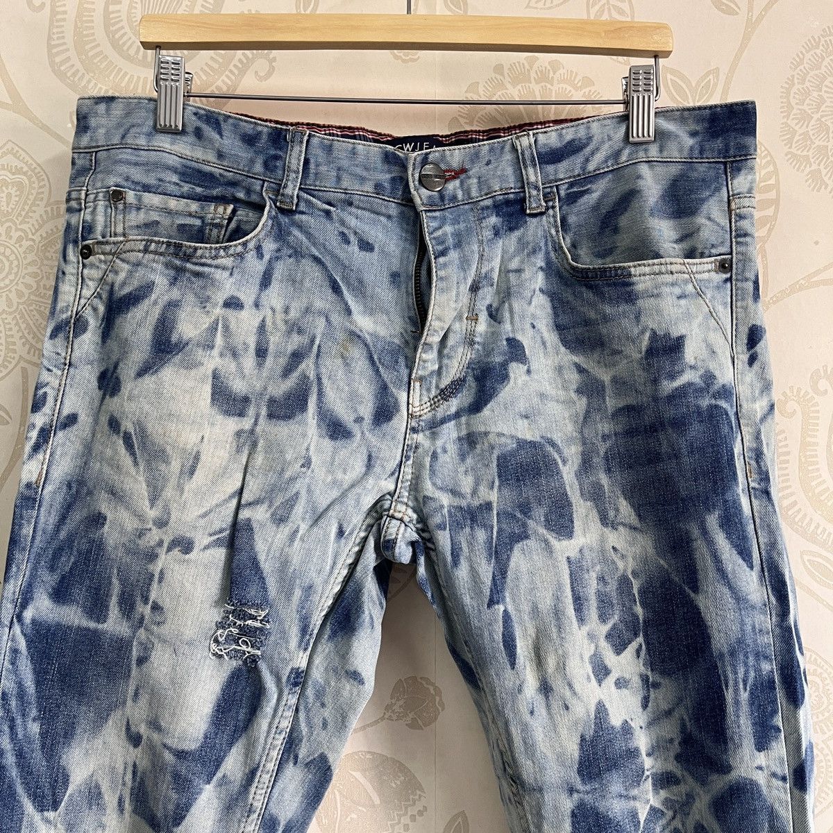 Matsuda Acid Wash LCW Jeans Street Fashion Slim Cut Distressed Size US 34 / EU 50 - 19 Thumbnail