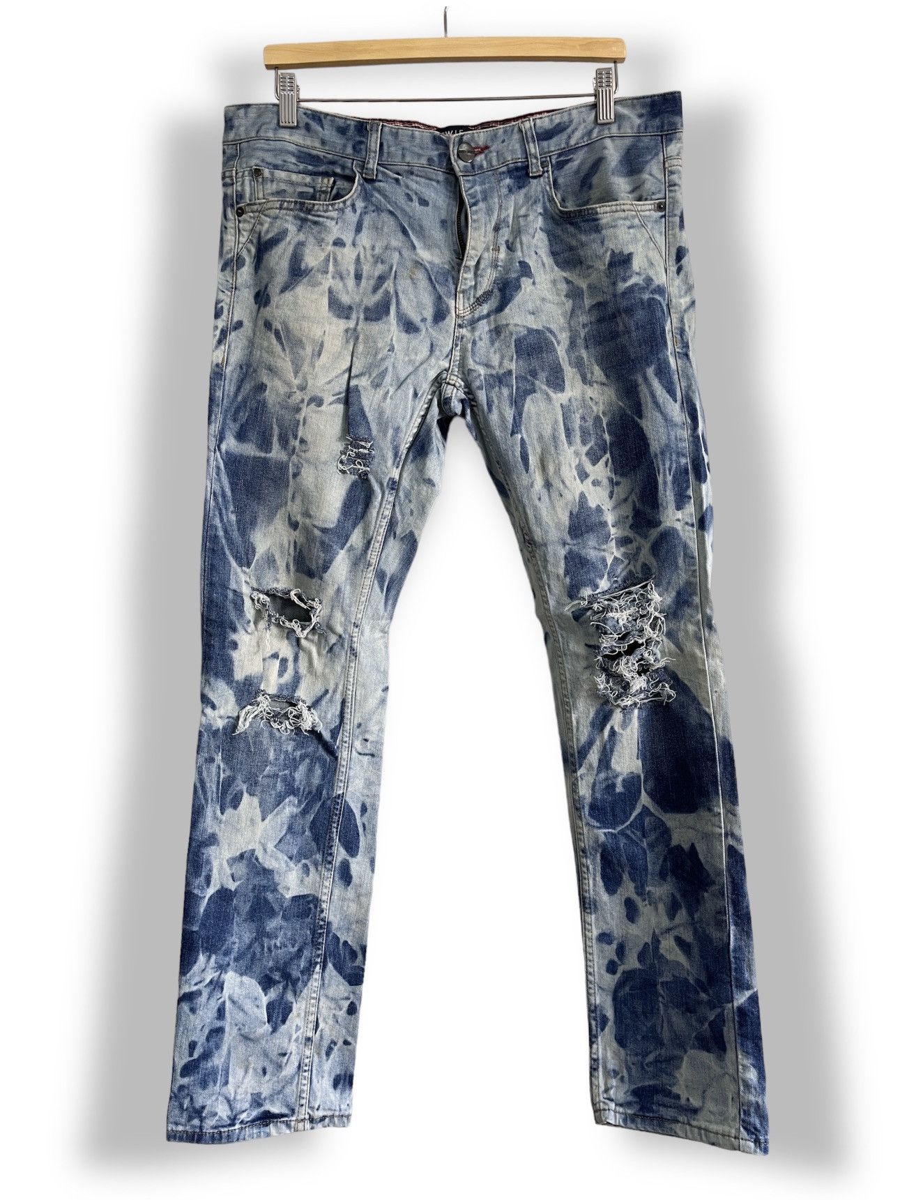 Matsuda Acid Wash LCW Jeans Street Fashion Slim Cut Distressed Size US 34 / EU 50 - 1 Thumbnail