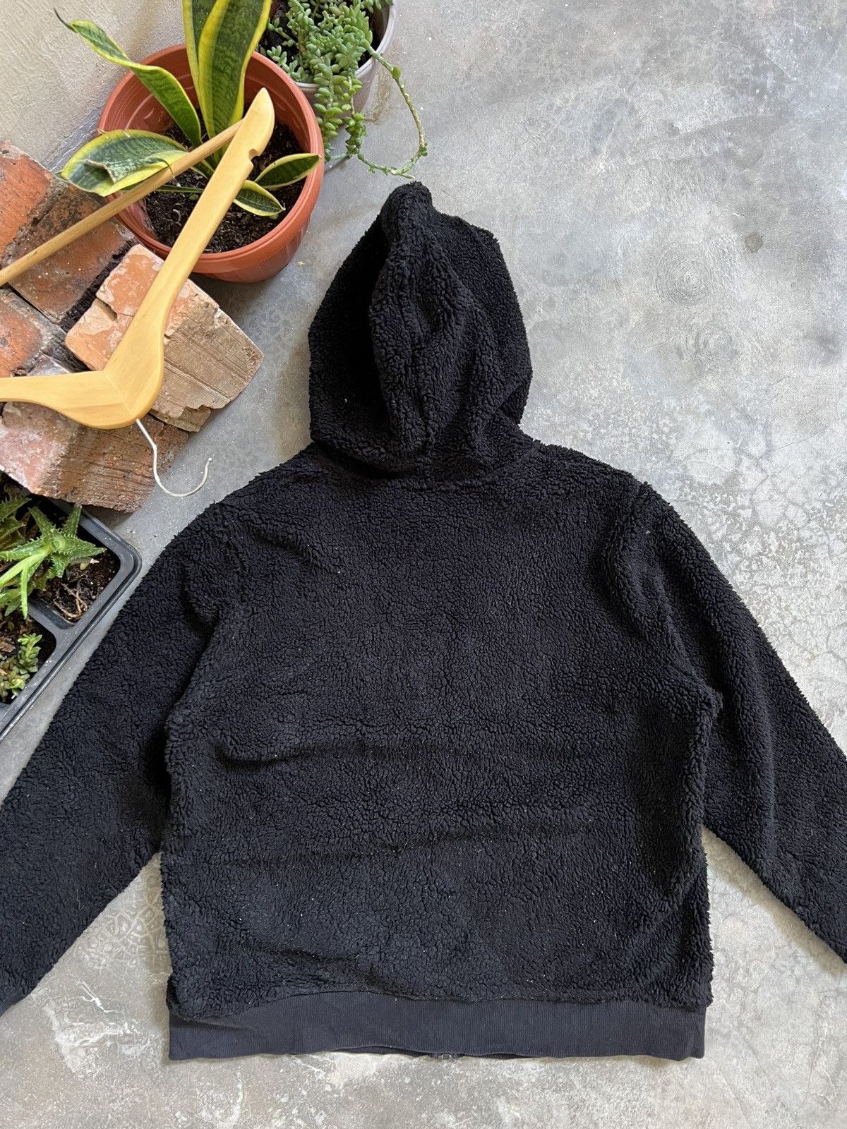 Japanese Brand × Uniqlo × Vintage VINTAGE🖤Uniqlo Deep Pile Sherpa Black Jacket With Hoodie Size US XXL / EU 58 / 5 - 10 Thumbnail